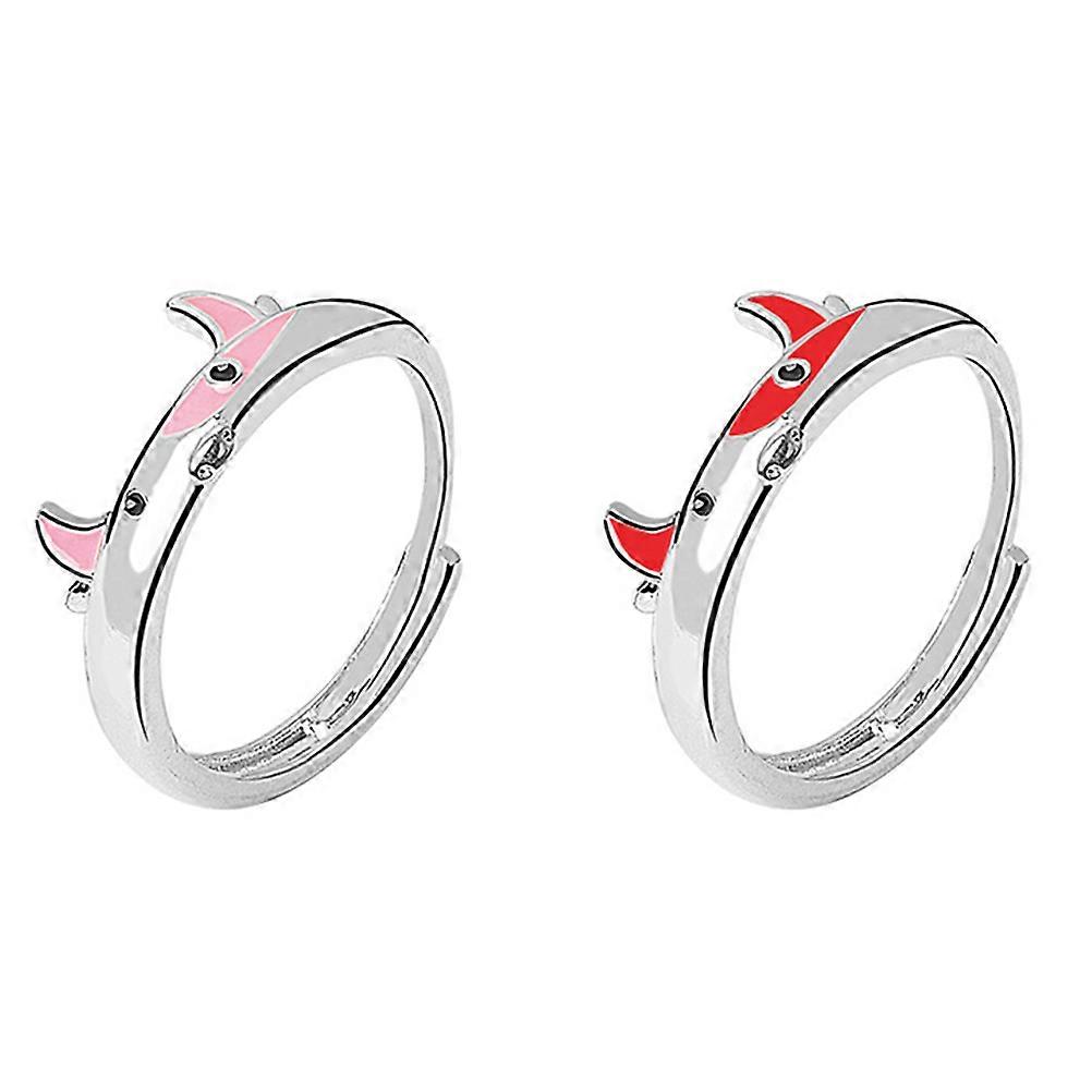 Creative Adjustable Copper Ox Year Ring for Decoration with Assorted Colors and Stylish Design 2Pcs