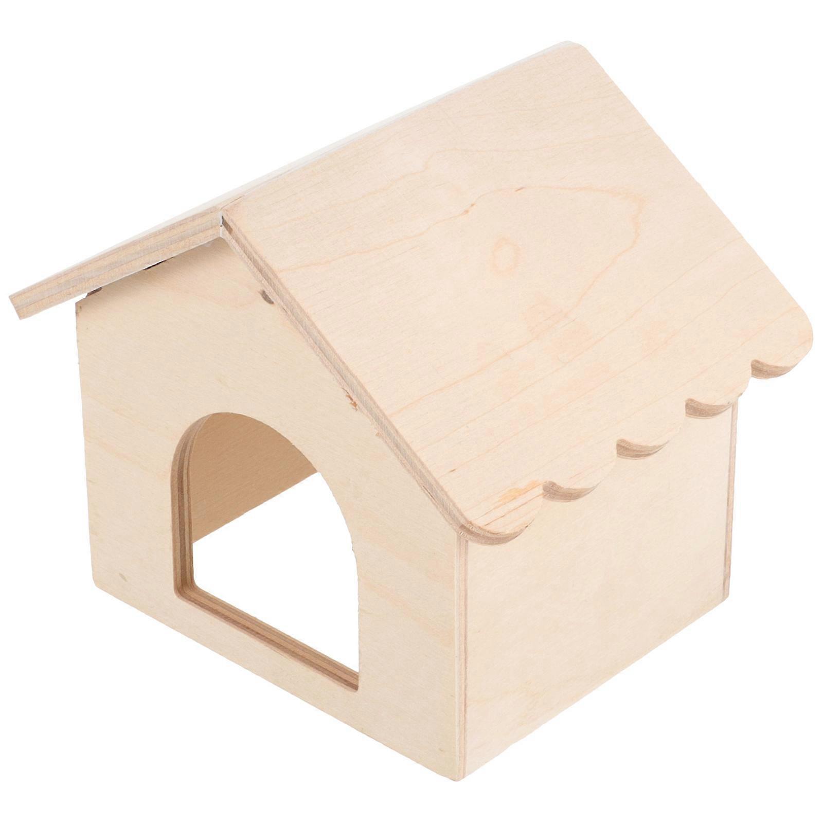 Wooden Hamster Hideout House for Small Pets – Durable Solid Wood Sleeping Hut for Hamster, Chinchilla, and Gerbil – Spacious and Breathable Pet
