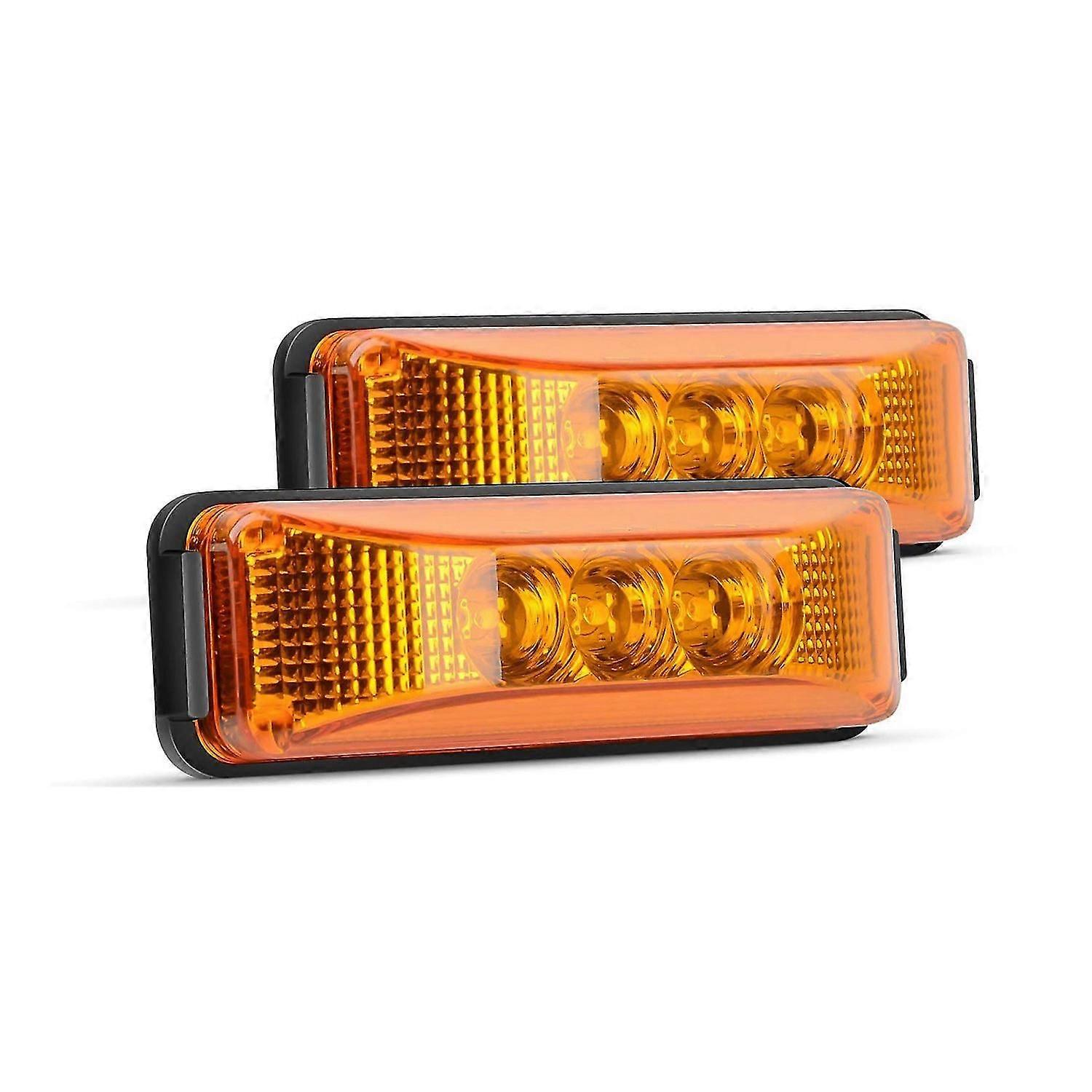 2 Pcs 3.9 Inch 3 Leds Truck Trailer Front Rear Led Side Marker Light Indicator Lamp Rock Light for [jkw]