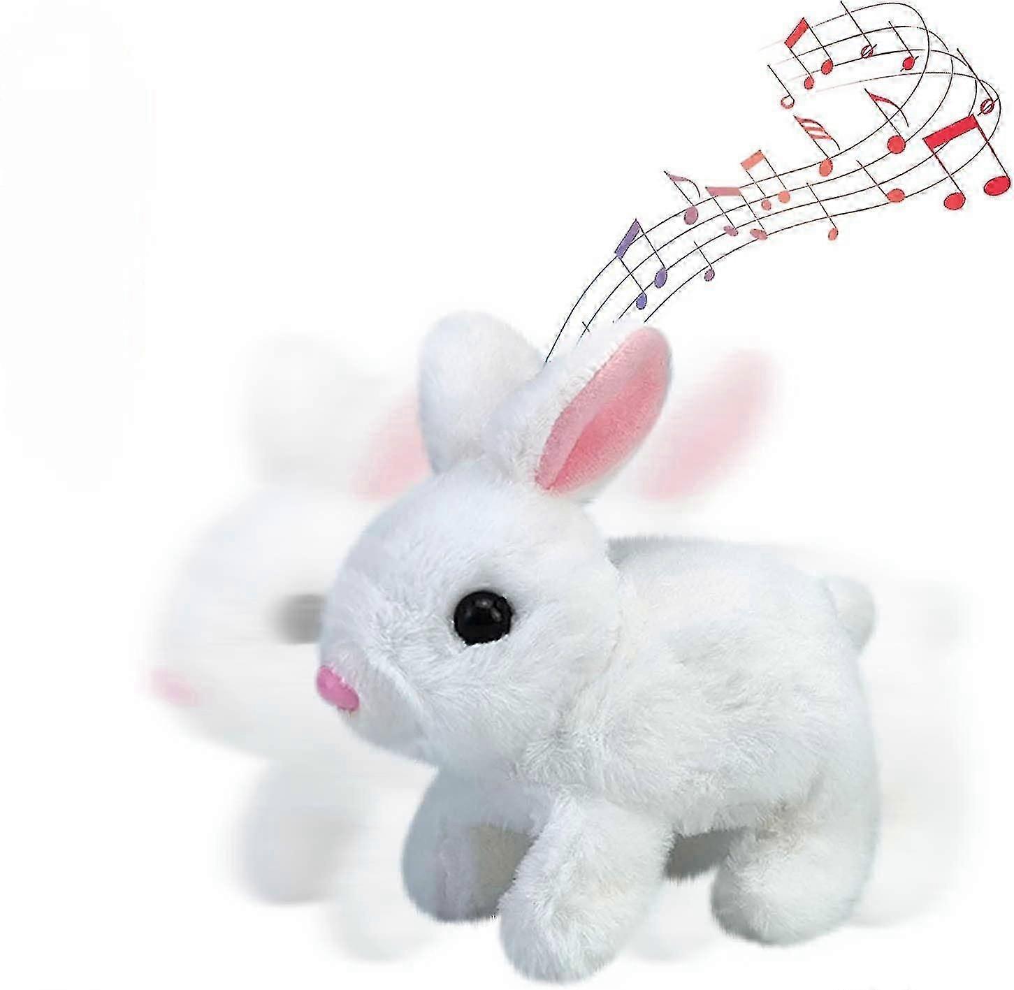 Electronic Plush Rabbit Toy, Easter Bunny Interactive Toy, Playful Bunny Hops Around Makes Sounds Wiggles Ears