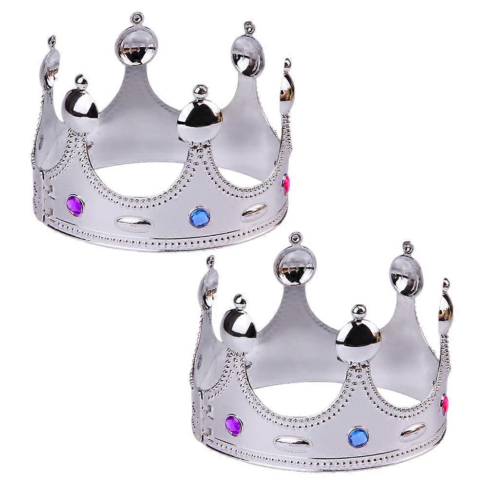 Halloween Party King Crown Plastic Medieval Prop accessory 2 Pcs