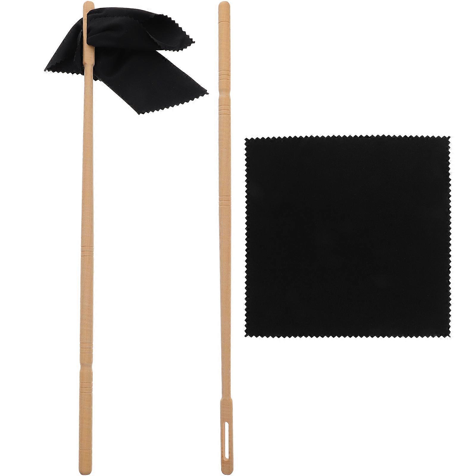 Flute Cleaning Kit with Rod and Cloth Durable Smooth Tools for Clarinet and Saxophone Maintenance Supplies