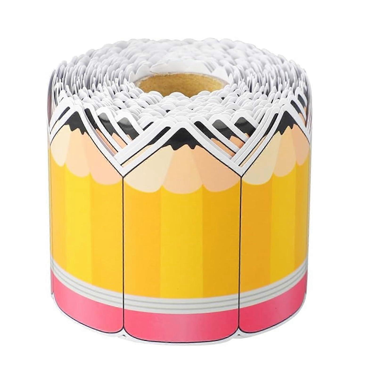 Pinboard Border Chalkboard Compatible Pencil Pattern Wall Decal Educational Glass Decoration Self-Adhesive