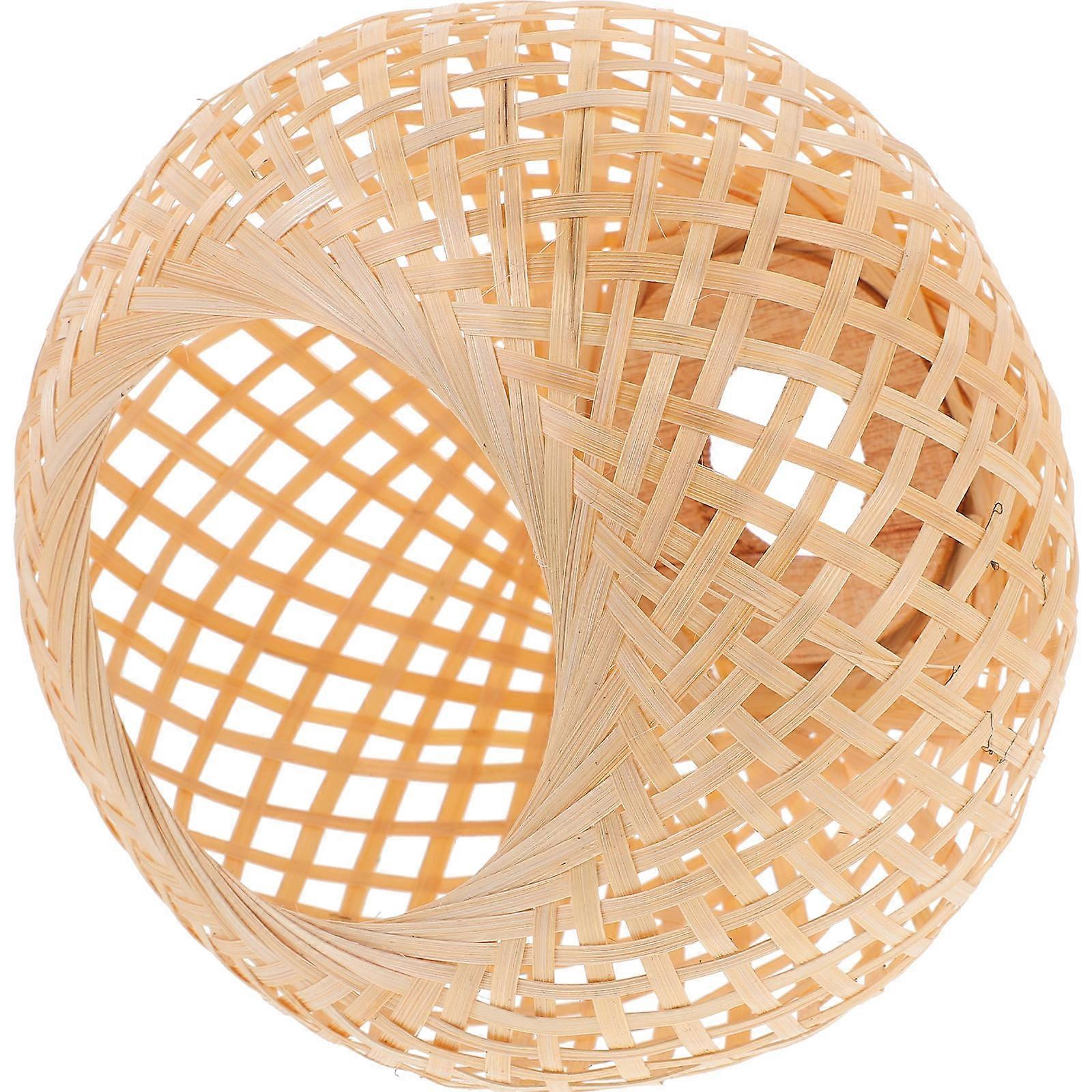 Retro Lampshade Bamboo Material Ceiling Lampshade For Living Room Simple Style 1Set