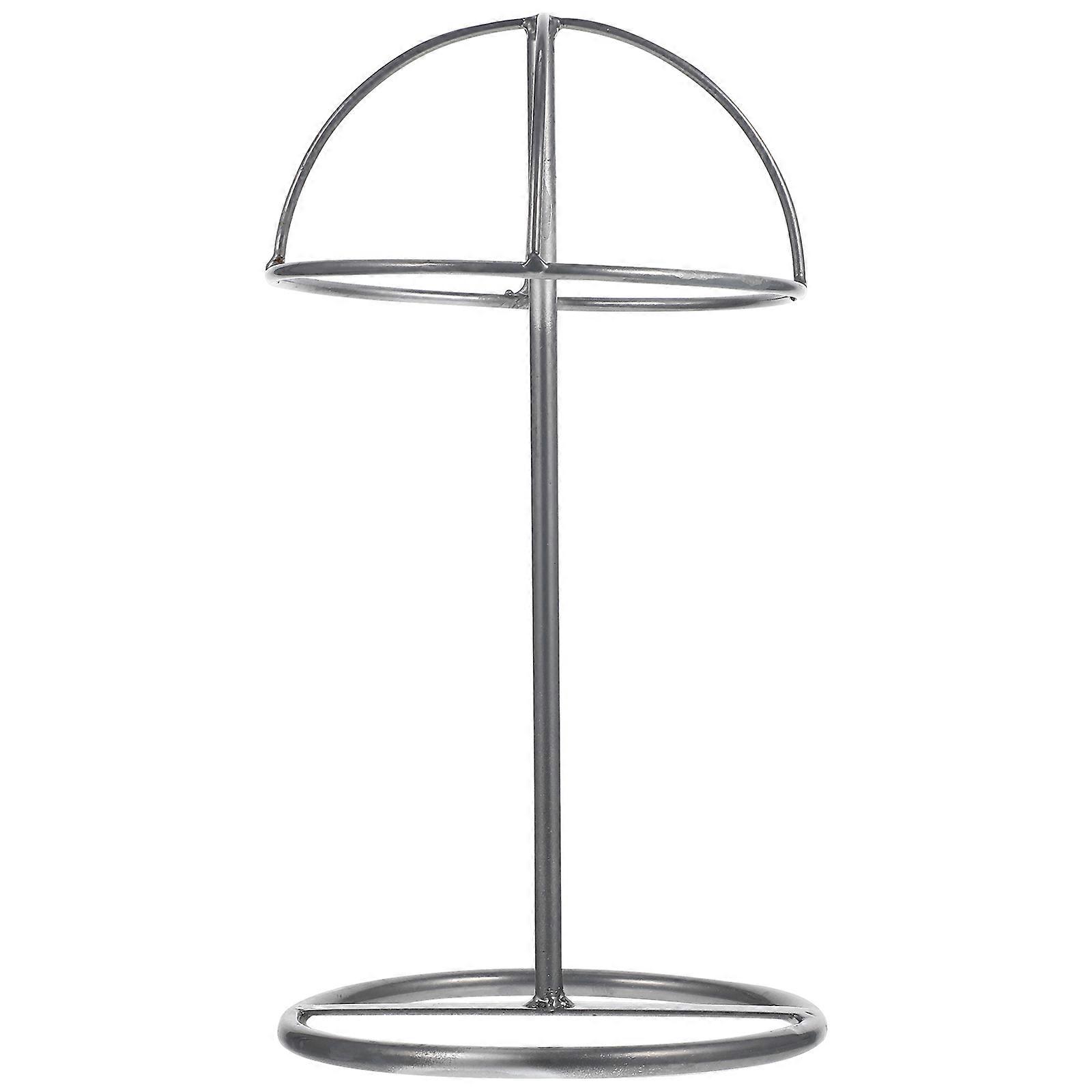Metal Hat Display Stand for Storage Iron and Silver Color Keeps Shape 6.3 Inches