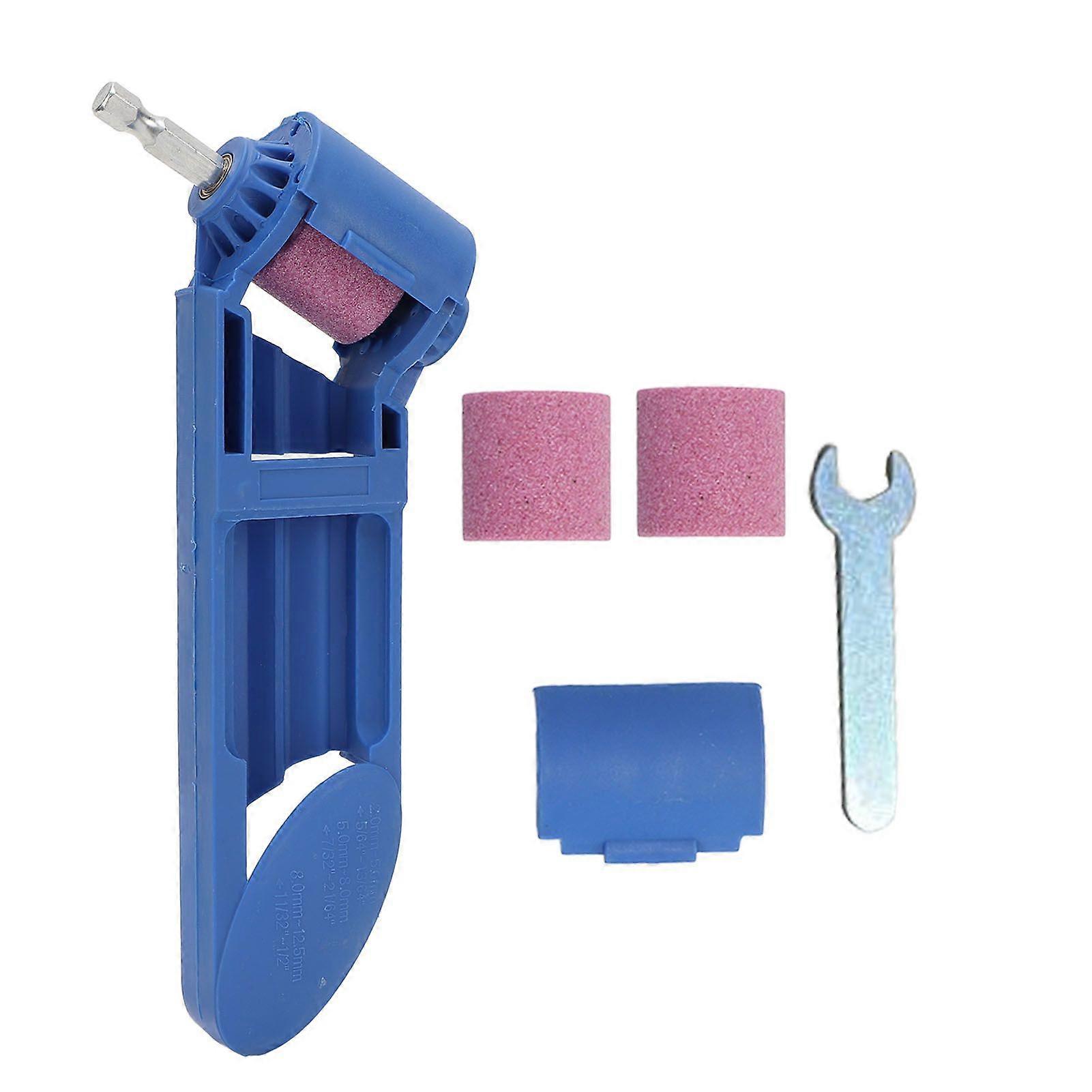 Drill Bit Sharpener Portable Brown Corundum Wheel Drill Bit Grinding Tool for Iron Straight Shank Bits