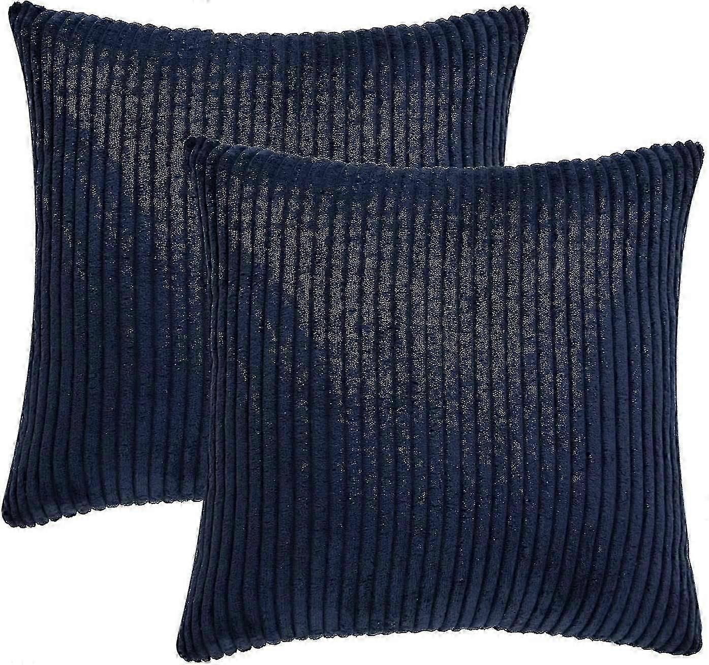 Conjunto de Capas de Almofada Decorativas Azul Marinho (16x16 Polegadas) - Elegante Acento para Casa