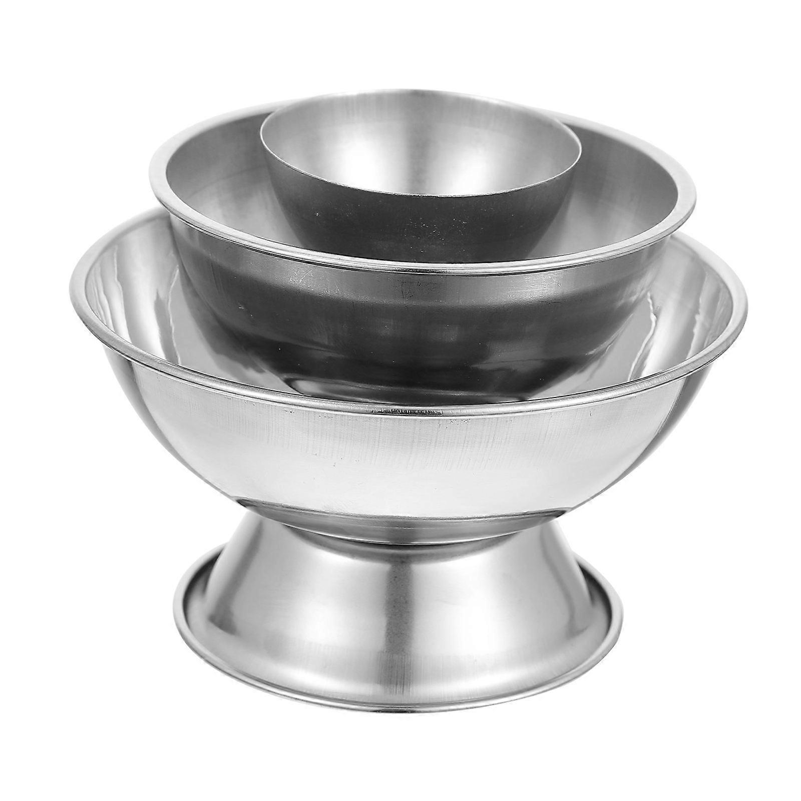 Stainless Steel Mixing Bowls Practical Jewelry Bowl Professional Alum Bowl Impact Resistance Silver 3.73X3.73X2.16inch Experiment Use 3Pcs