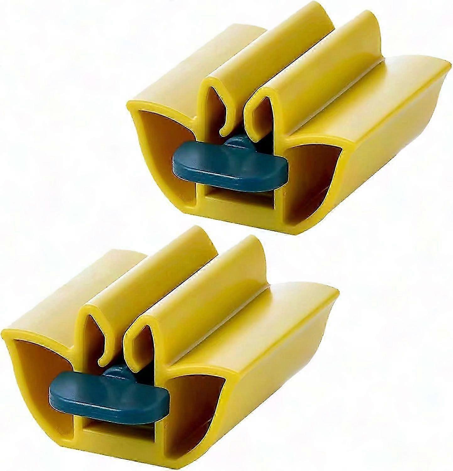 2-Pack Plastic Toothpaste Squeezer, Square Manual Tube Cleaner Protector - Yellow