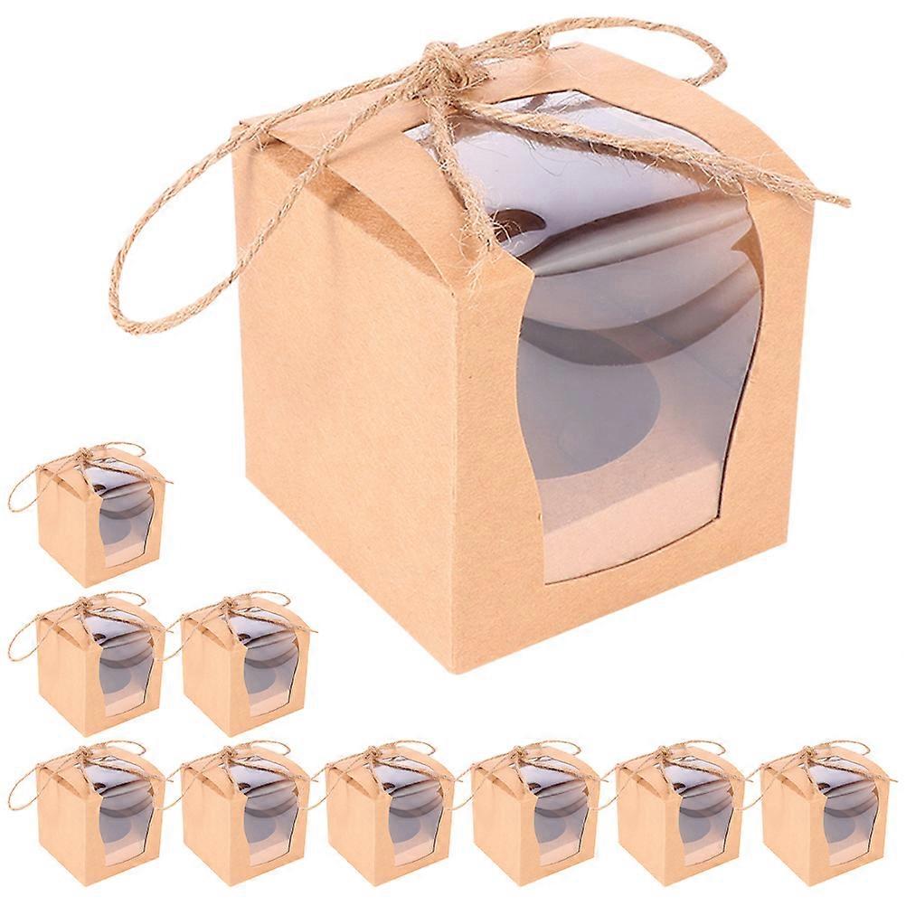 Bakery Boxes With Clear Window Cupcake Box Individual Container For Gift Giving And Baking Storage 10Set
