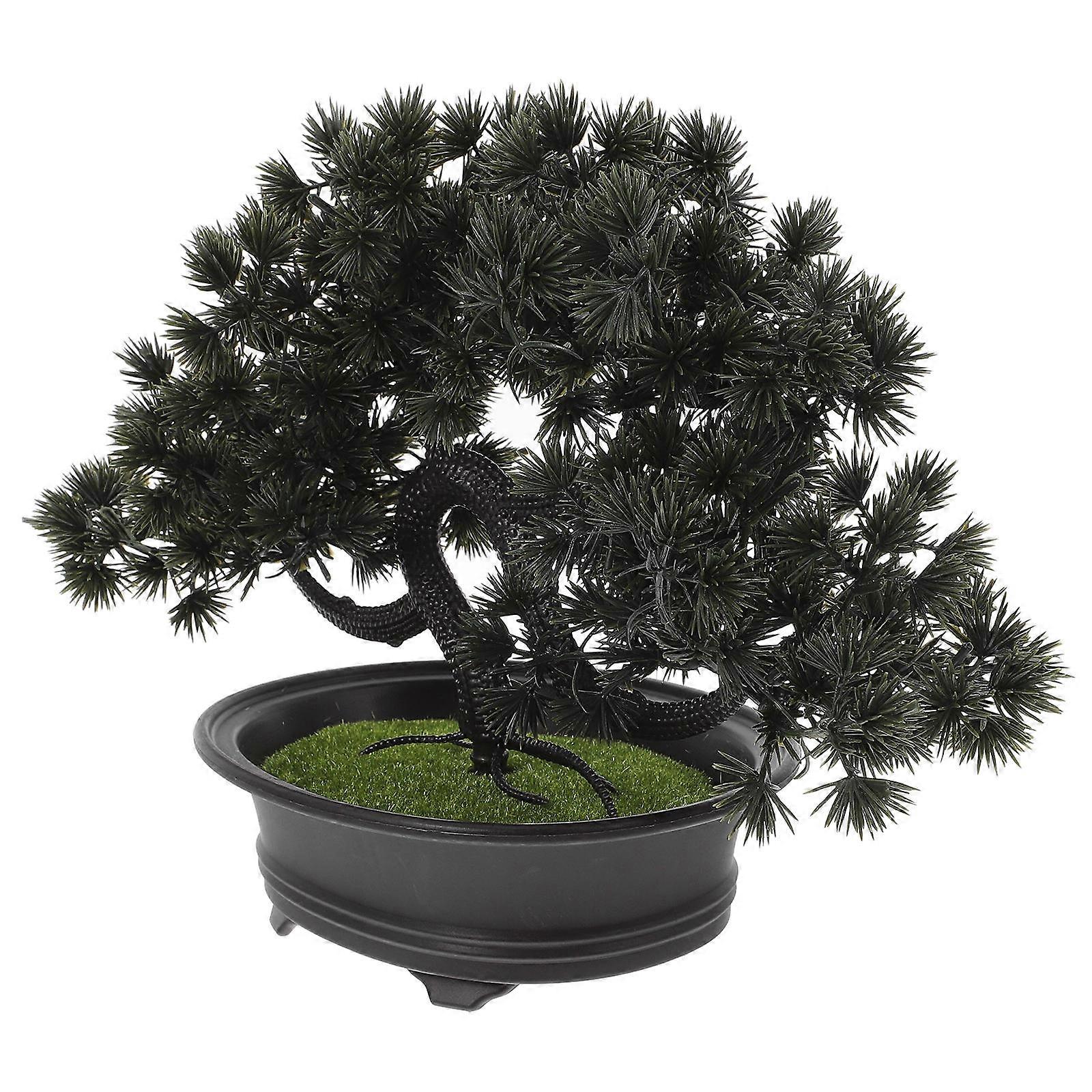 Faux Pine Bonsai Tree Artificial Plant for Indoor Home Decor – Realistic Appearance, No Maintenance, Symbol of Longevity and Prosperity