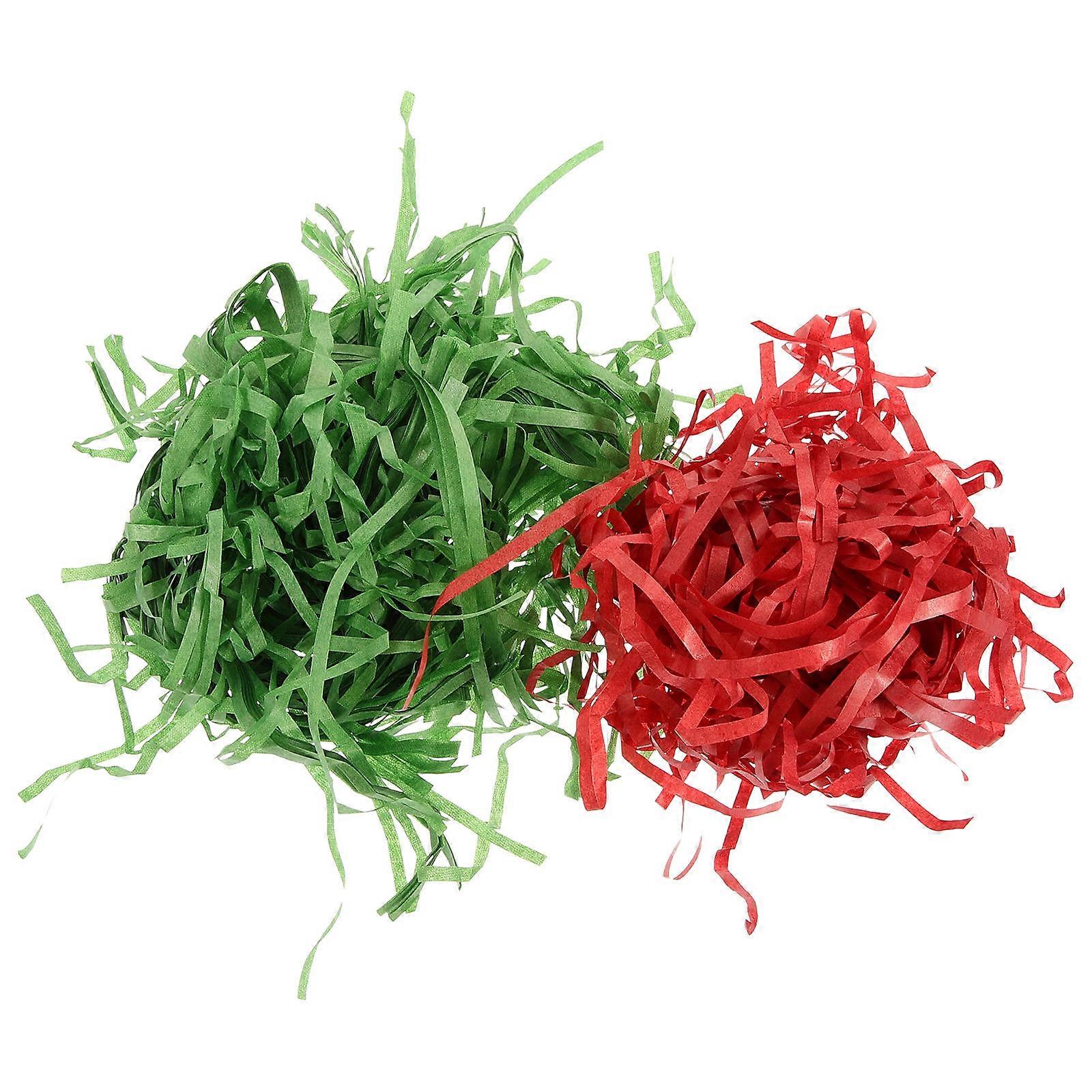 2 Packs Christmas Shredded Paper Box Filler Lightweight Packaging Tissue for Baskets, Parties, and Celebrations – Red and Green Festive Decor