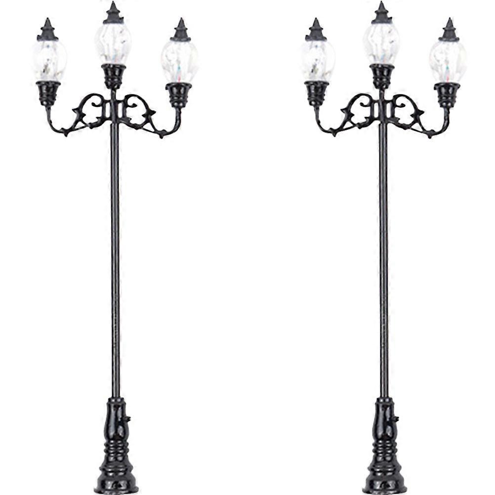 Miniature Courtyard Lamp Models Realistic Street Light Decoration for DIY Landscape Sand Table Projects with Stable Flat Bottom Design