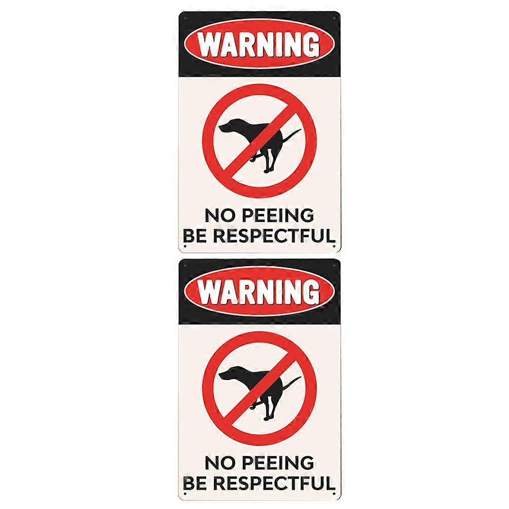 2pcs Iron Pet Dog No Toilet Warning Sign Vintage No Peeing Warning Sign