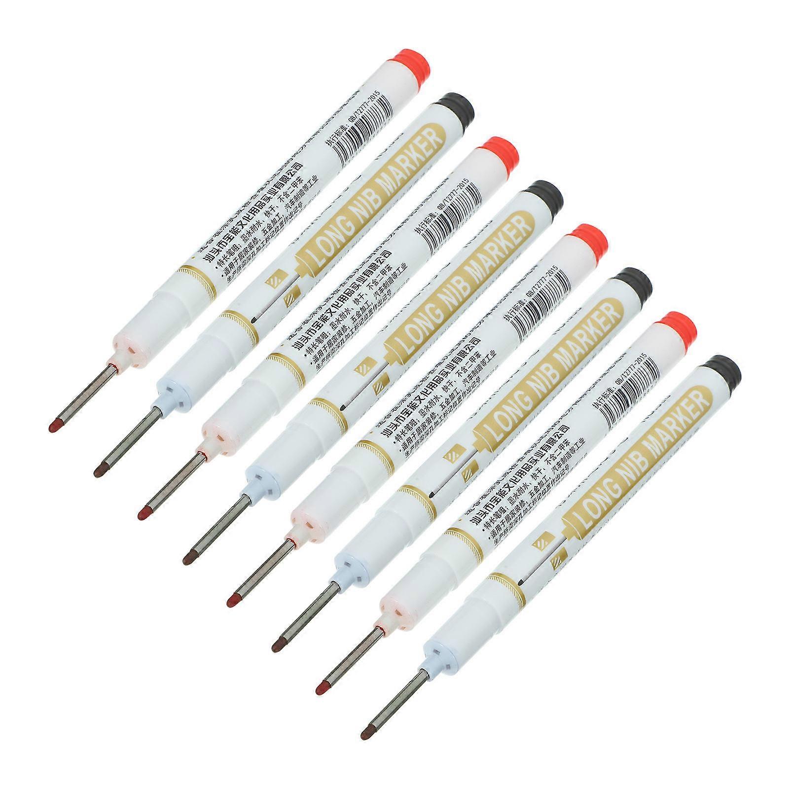 8pcs Deep Hole Marker Pen Permanent Marking Tool for Woodworking, Furniture, and Bookshelf, Ideal for Hard to Reach Areas