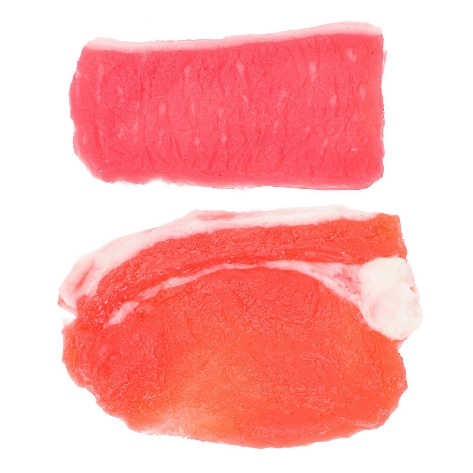 2pcs Lifelike Pork Food Models Realistic Artificial Meat Props for Photography Display Teaching and Kitchen Decoration
