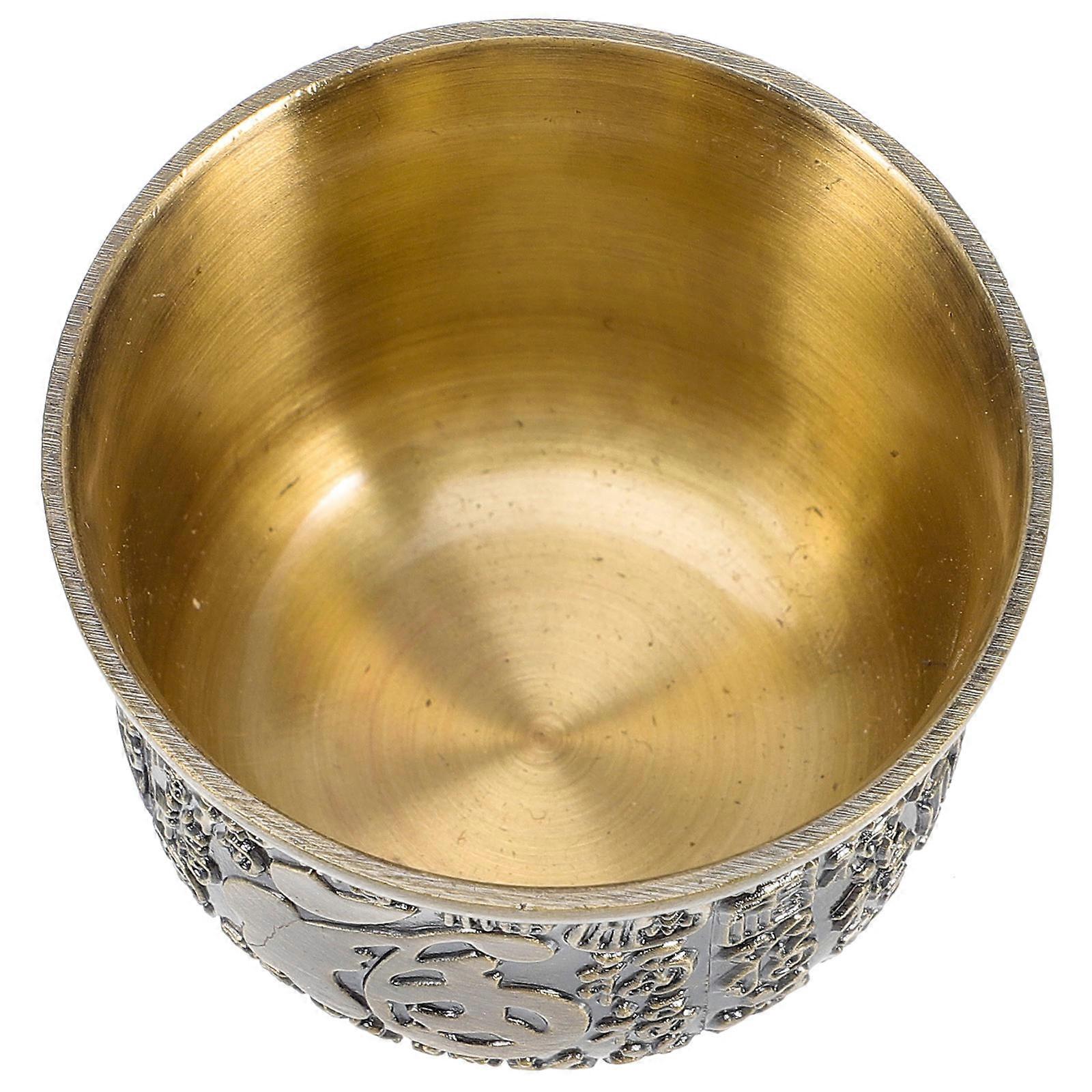 Versatile Tea Mug Alloy Drinkware For Theme Parties Dark Brown With Design 1Pack