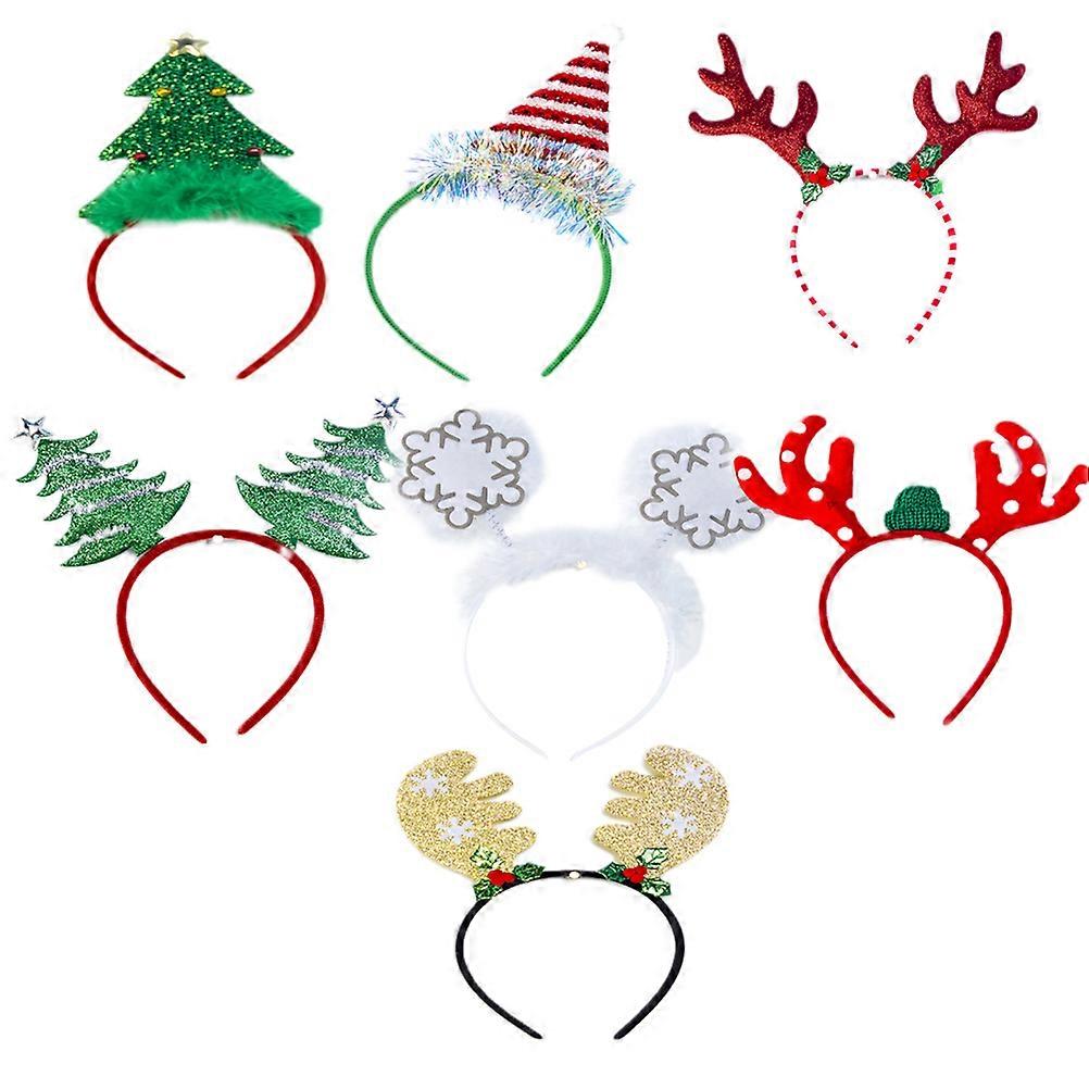Holiday Headbands 2Pcs Assorted Color Cartoon Christmas Tree Shaped Hair Clasps For Children Party Fun