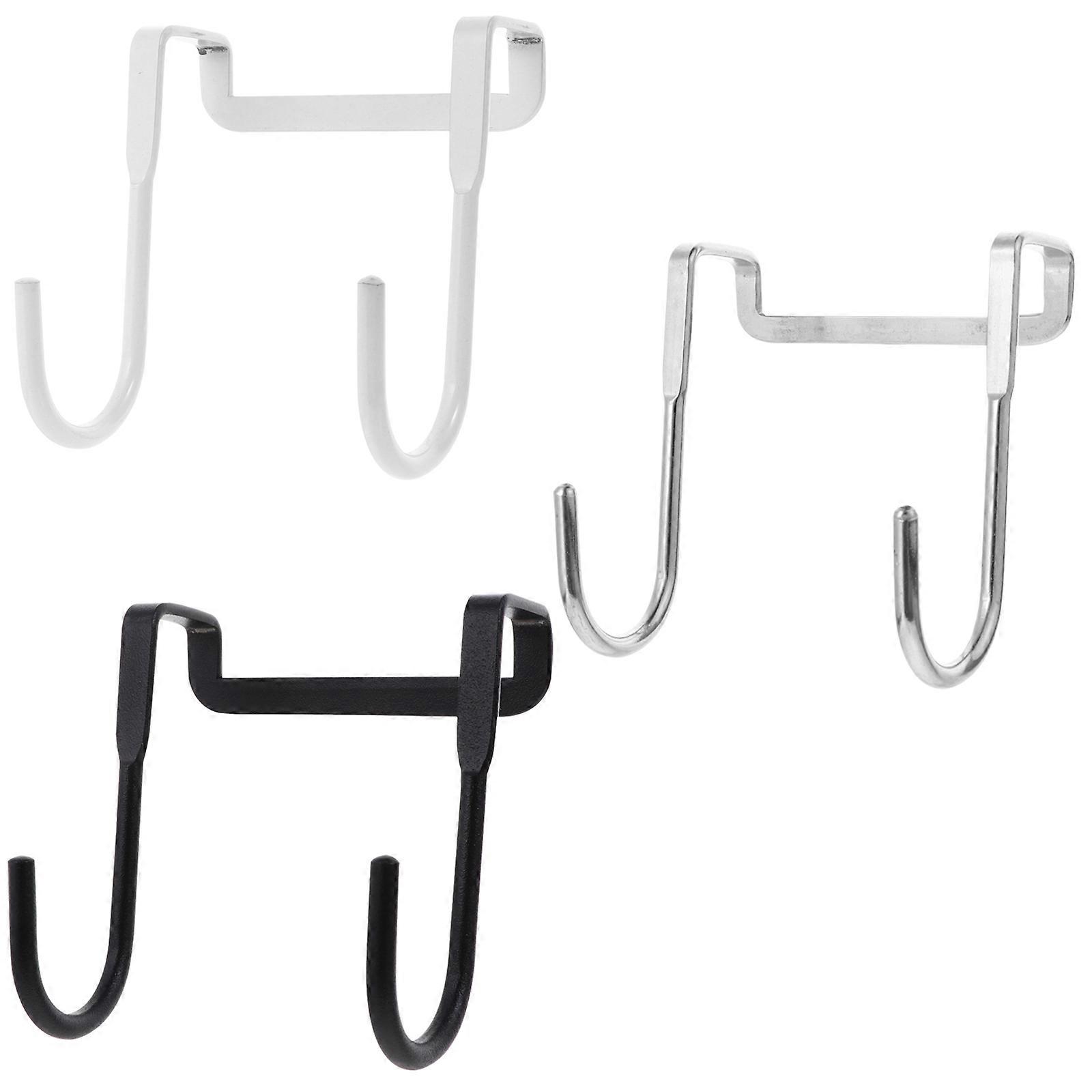 Stainless Steel Hook 3Pcs Assorted Color Double Hook Rust-Resistant Design for Home Use
