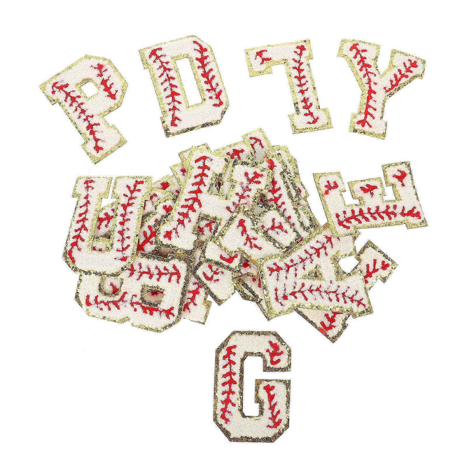 刺繍アップリケアルファベット縫製パッチ服用26個の詰め合わせカラーDIYプロジェクトや家の装飾装飾に適しています