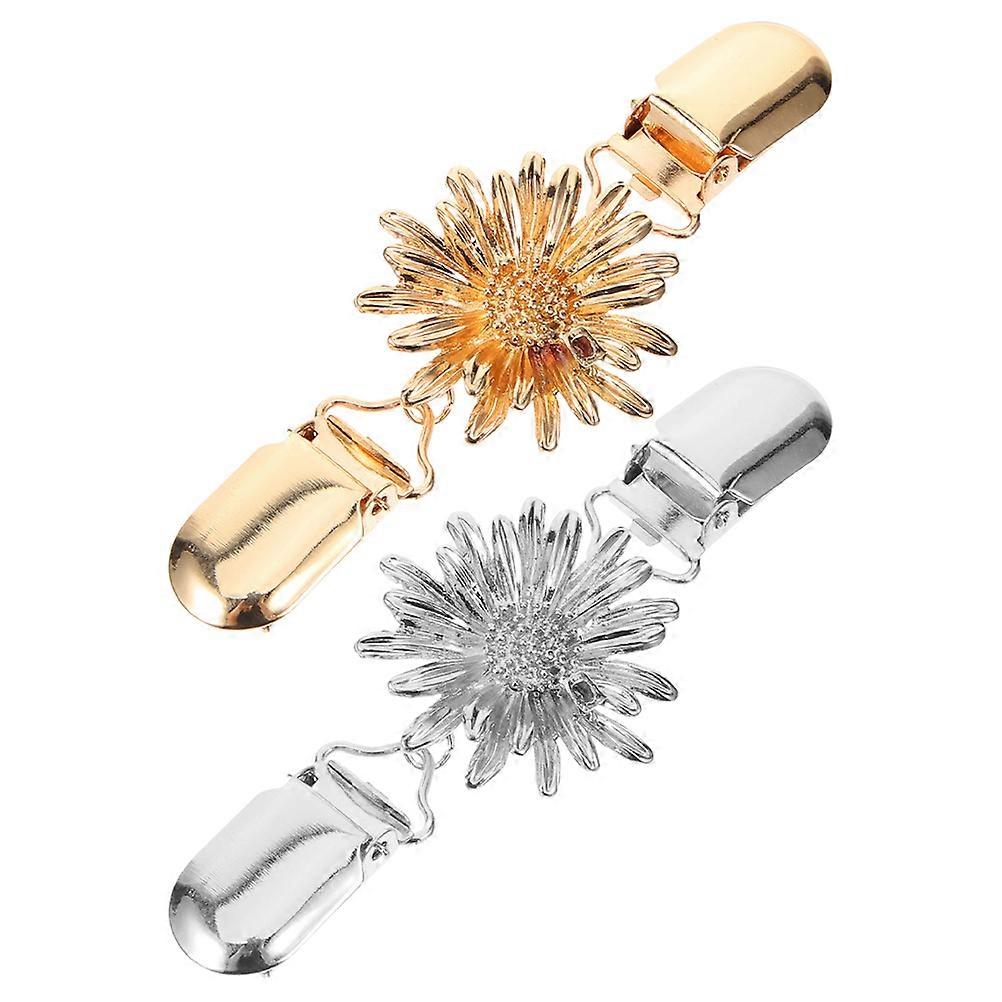 Shawl Collar Clasp Zinc Alloy Dress Fixing Formal Wear Gold Finish 2Pcs