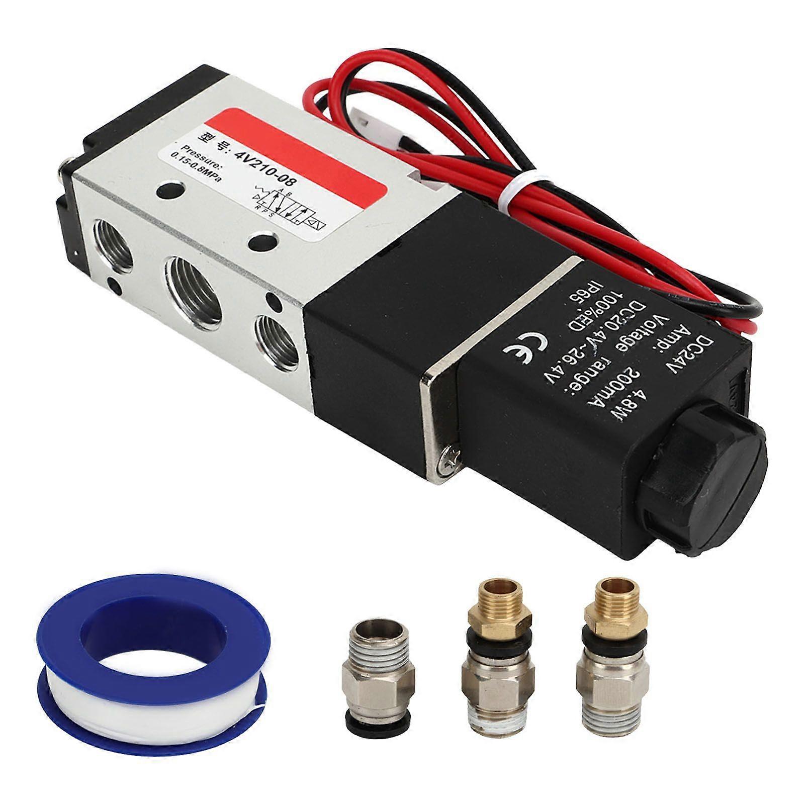 5 Way 2 Position Solenoid Air Valve 4V210 08 Durable for Vehicles