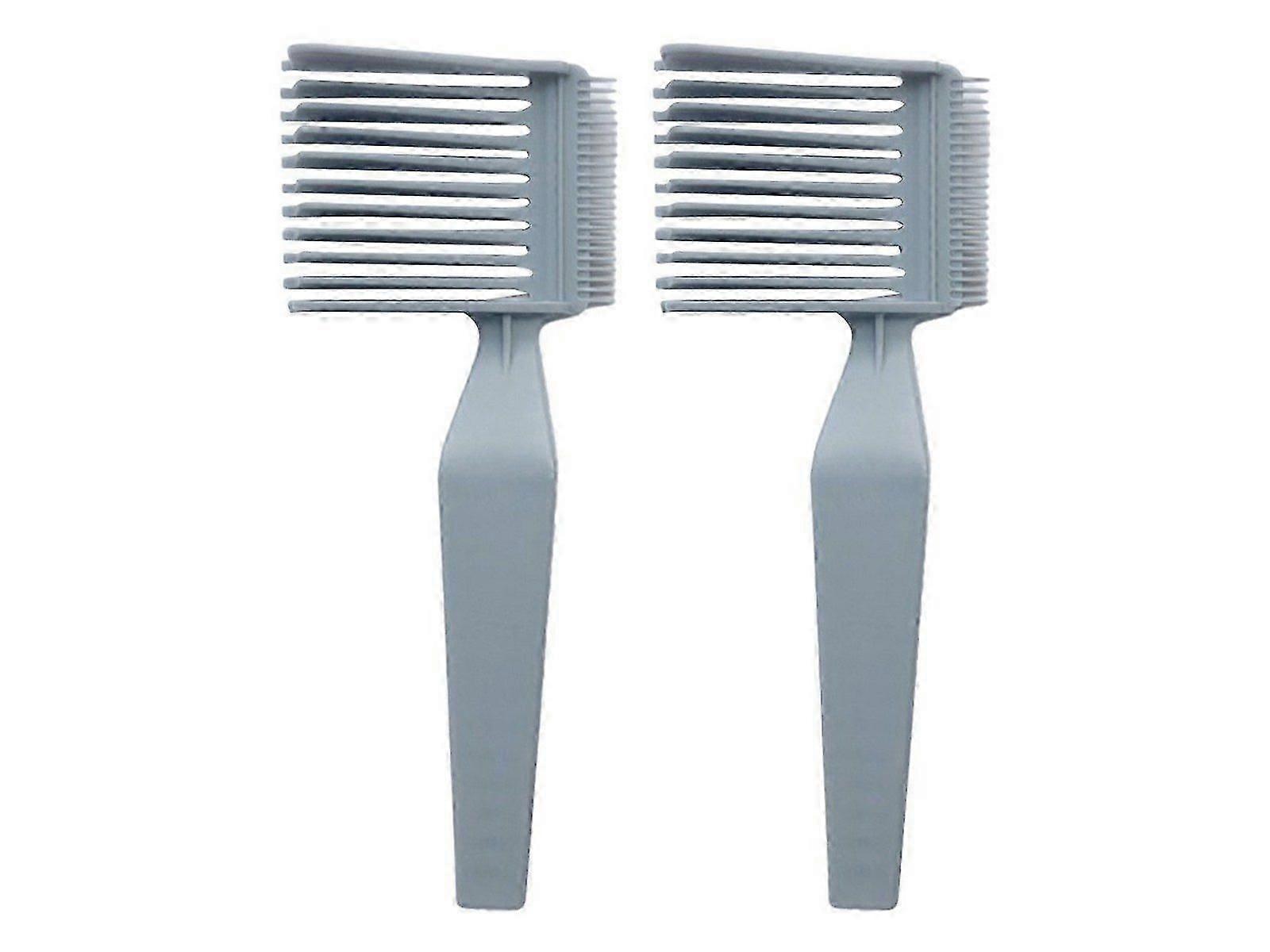 2Pcs Barber Fade Combs Curved Hair Cutting Comb for Men Salon Styling Grey