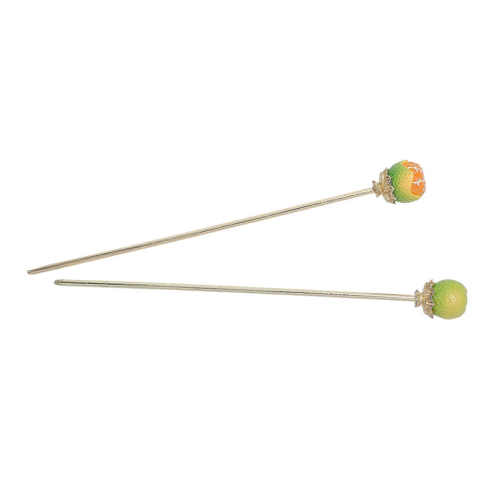2pcs Green Metal Hairpins Elegant Chic Accessories for Home with Durable Design
