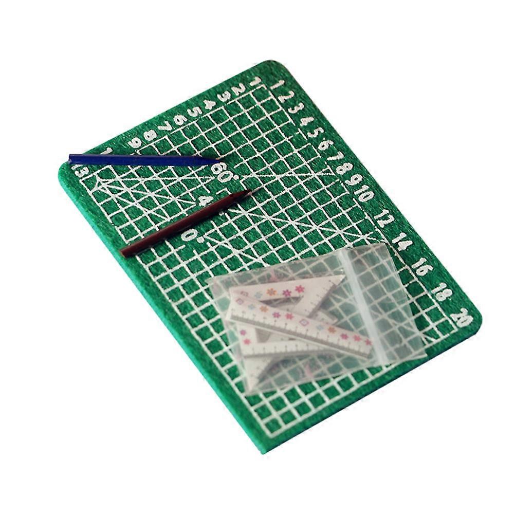 Mini House Decor Set with Cutting Mat Ruler in 1:12 1:6 Scale for Miniature Cabinet Cupboard