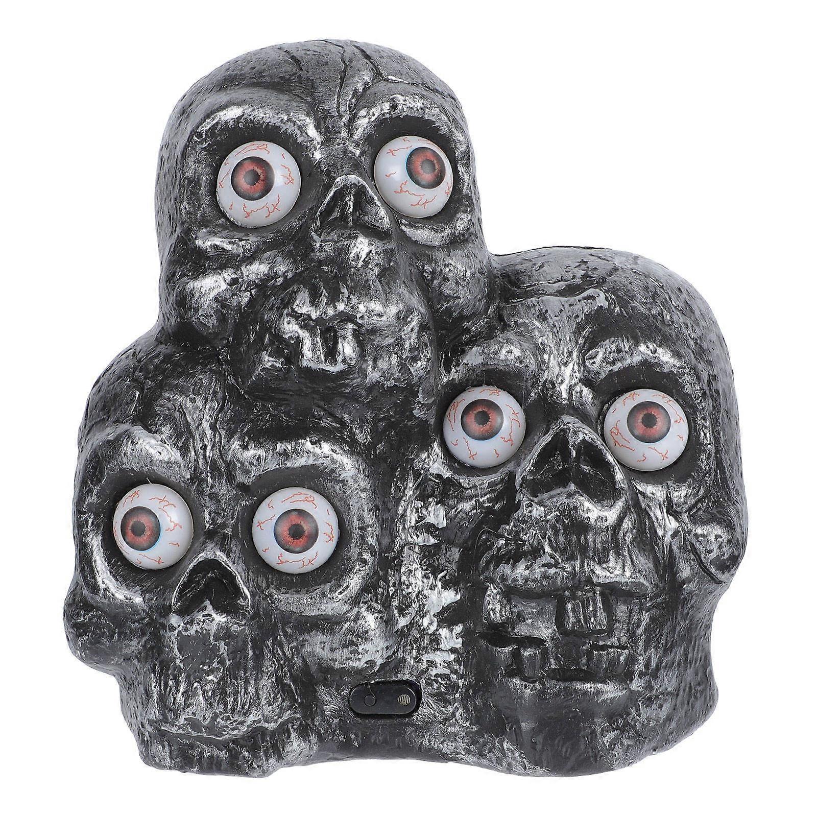 Halloween Themed Skull Ornament For Home And Decor In Black Color With Luminous Effect 1Pcs