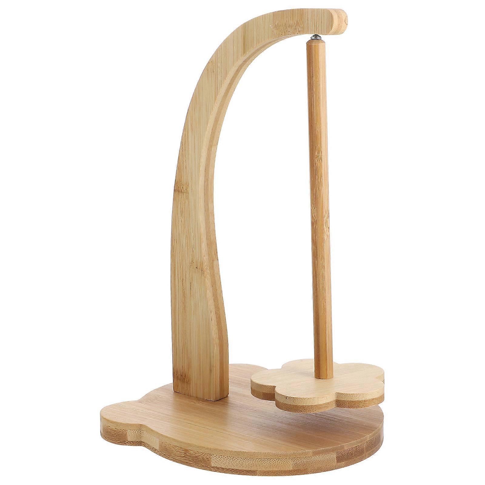 Wood Yarn Ball Holder For Knitting Lovers Versatile Use Crafting Projects Light Yellow Smooth Rotation 1Pack