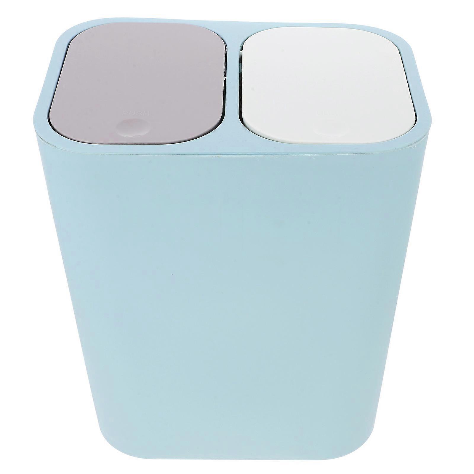 Compartment Trash Can with Lid for Kitchen Recycling – Dry and Wet Separation Garbage Bin for Home Use in Living Room, Bedroom, Dining Room, and Study