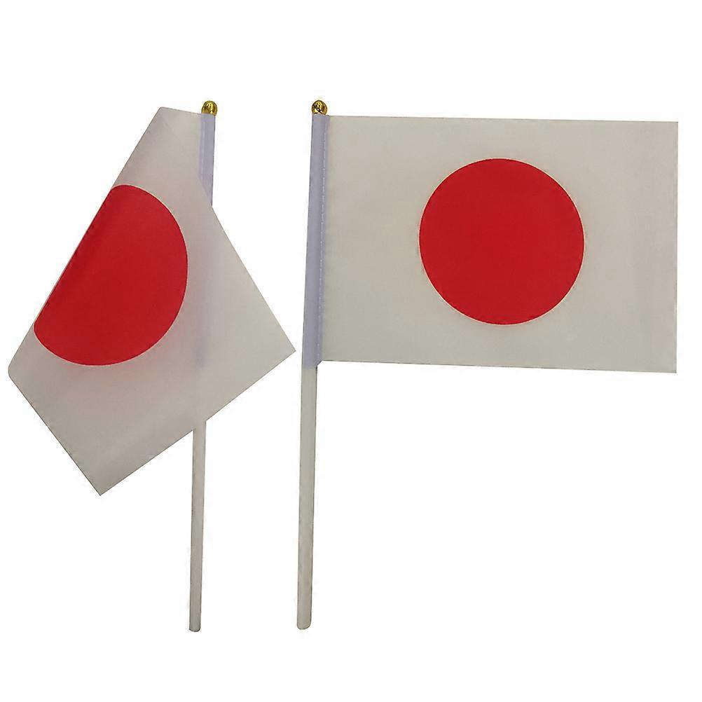 Hand Held Flags Japan Stick Flag for Party 100Pcs Red Small Flags
