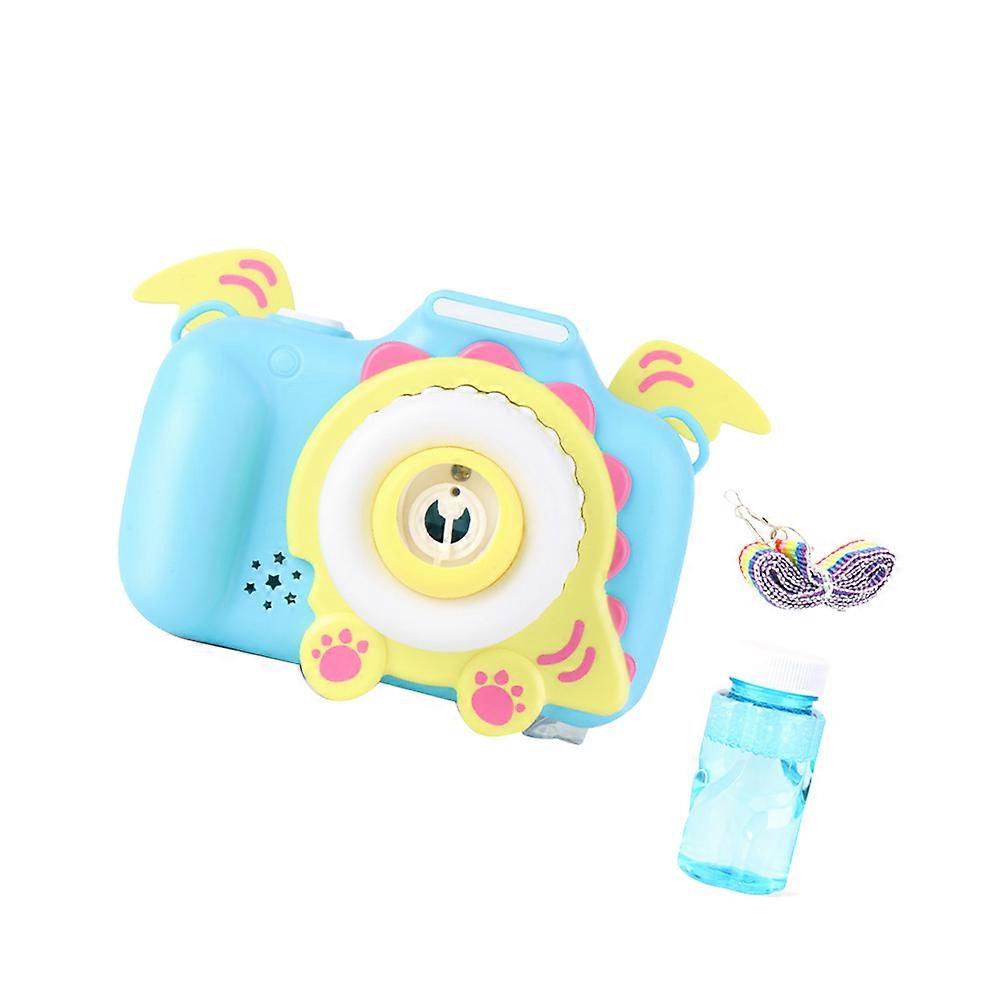 Automatic Dinosaur Bubble Blower with Light and Music, Cartoon Camera Shaped Machine for Kids, Requires Batteries Included