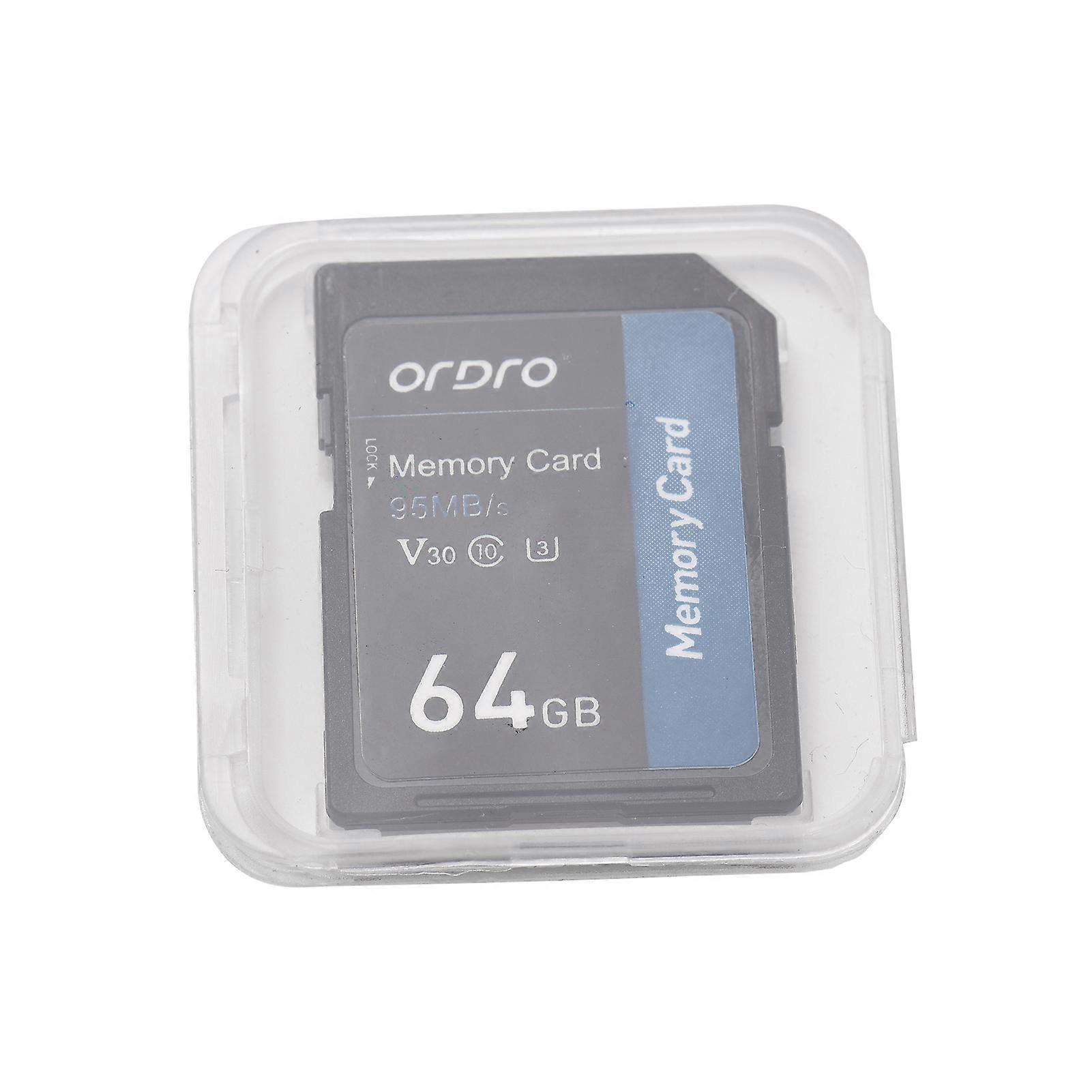 ORDRO 64GB Memory V30 Class 10 Storage Card 95MB/s High Speed for Digital Video Cameras Camcorders