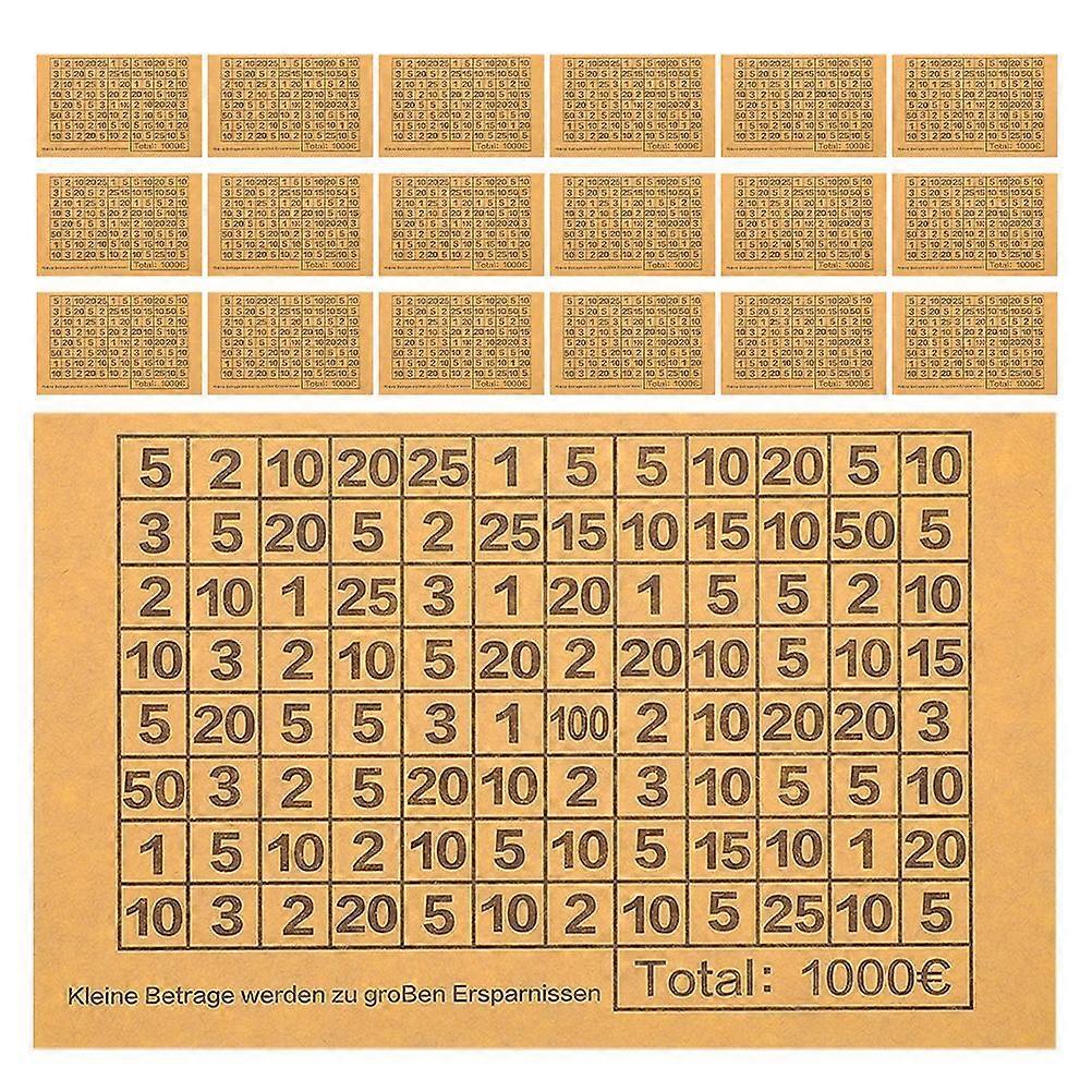 40 Sheets 1000 Euro Challenge Savings Tracker Stickers DIY Money Box Sticker with Number Labels for Savings Bank for Birthdays and Holidays