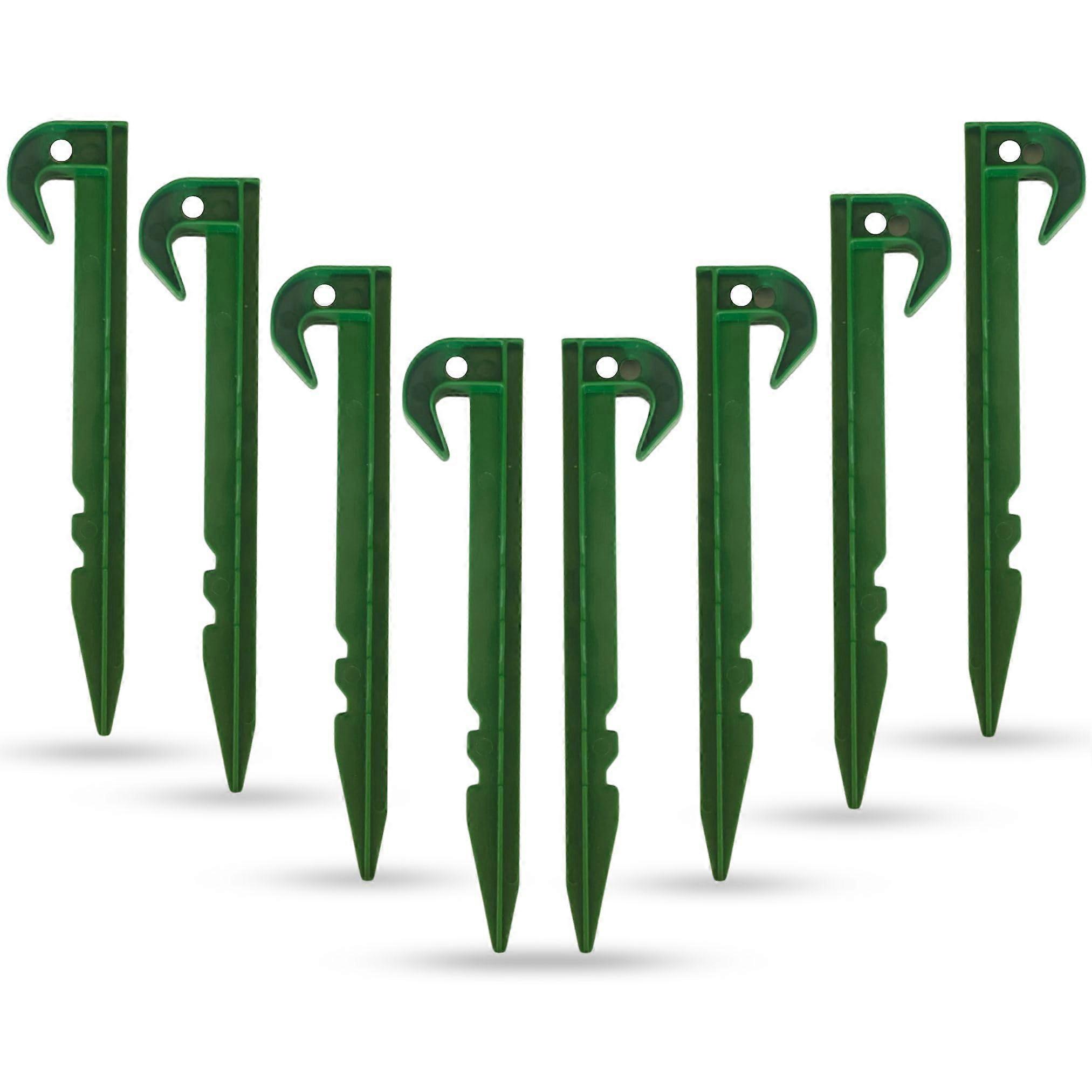 Garden Pegs 6-Pack Extra Large 14 Cm Green Plastic Ground Pegs For Camping Netting Sod Stakes Weed Fabric Edging