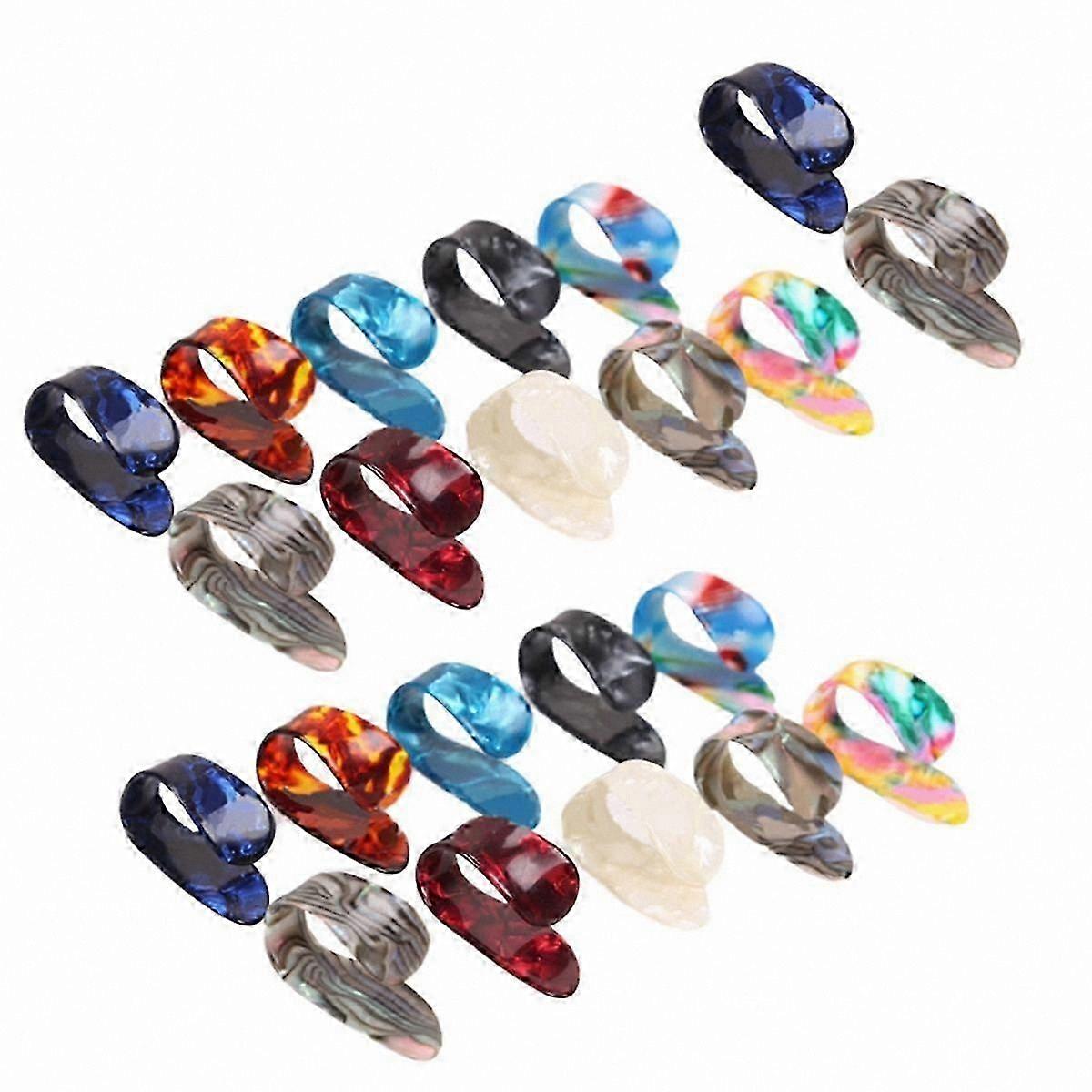 Medium Flat Thumb Picks, Celluloid Guitar Finger Picks, 24-Pack for Stringed Instruments