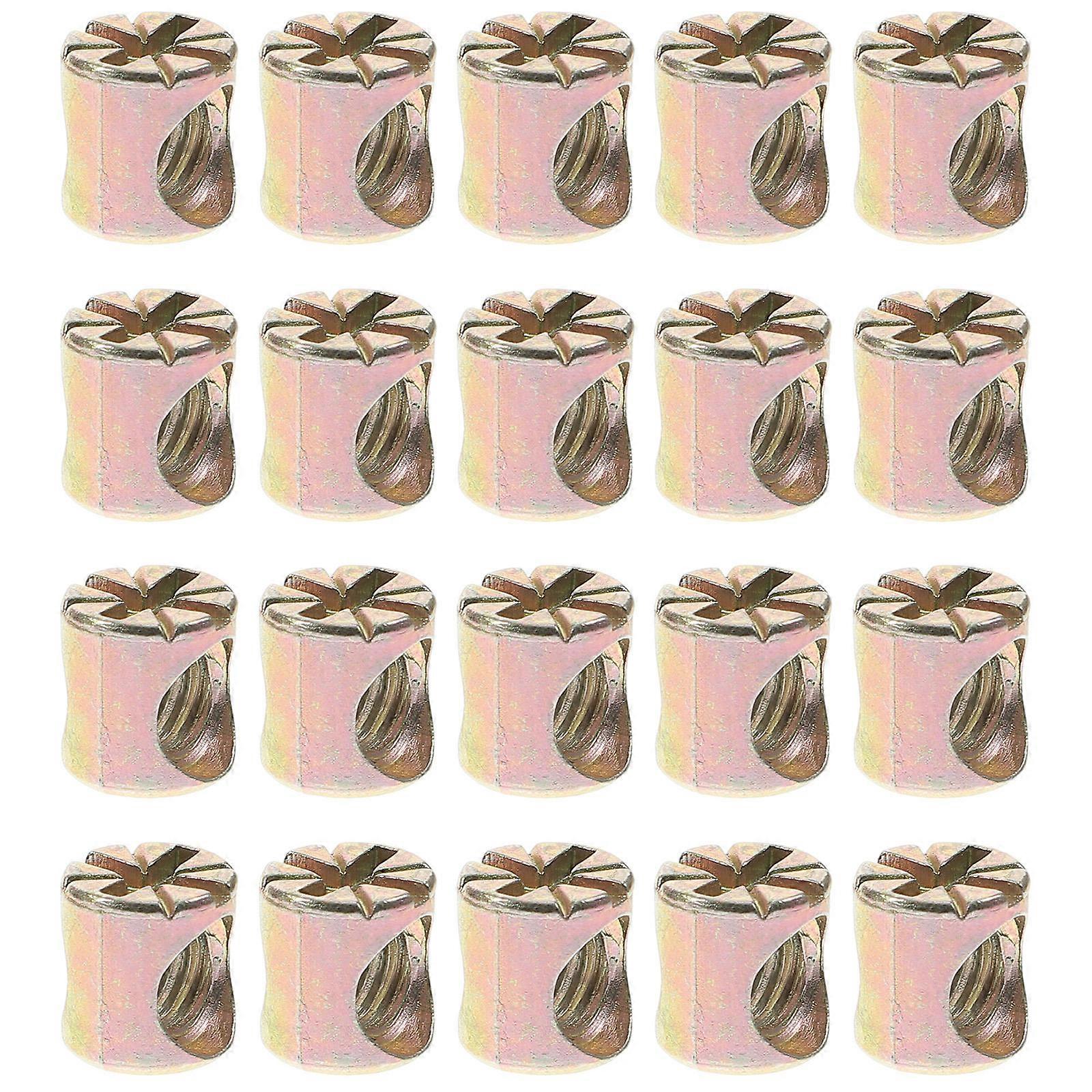 20pcs Barrel Nut M6x10mm Cross Dowel Slotted Nut Crib Replacement Hardware Kit