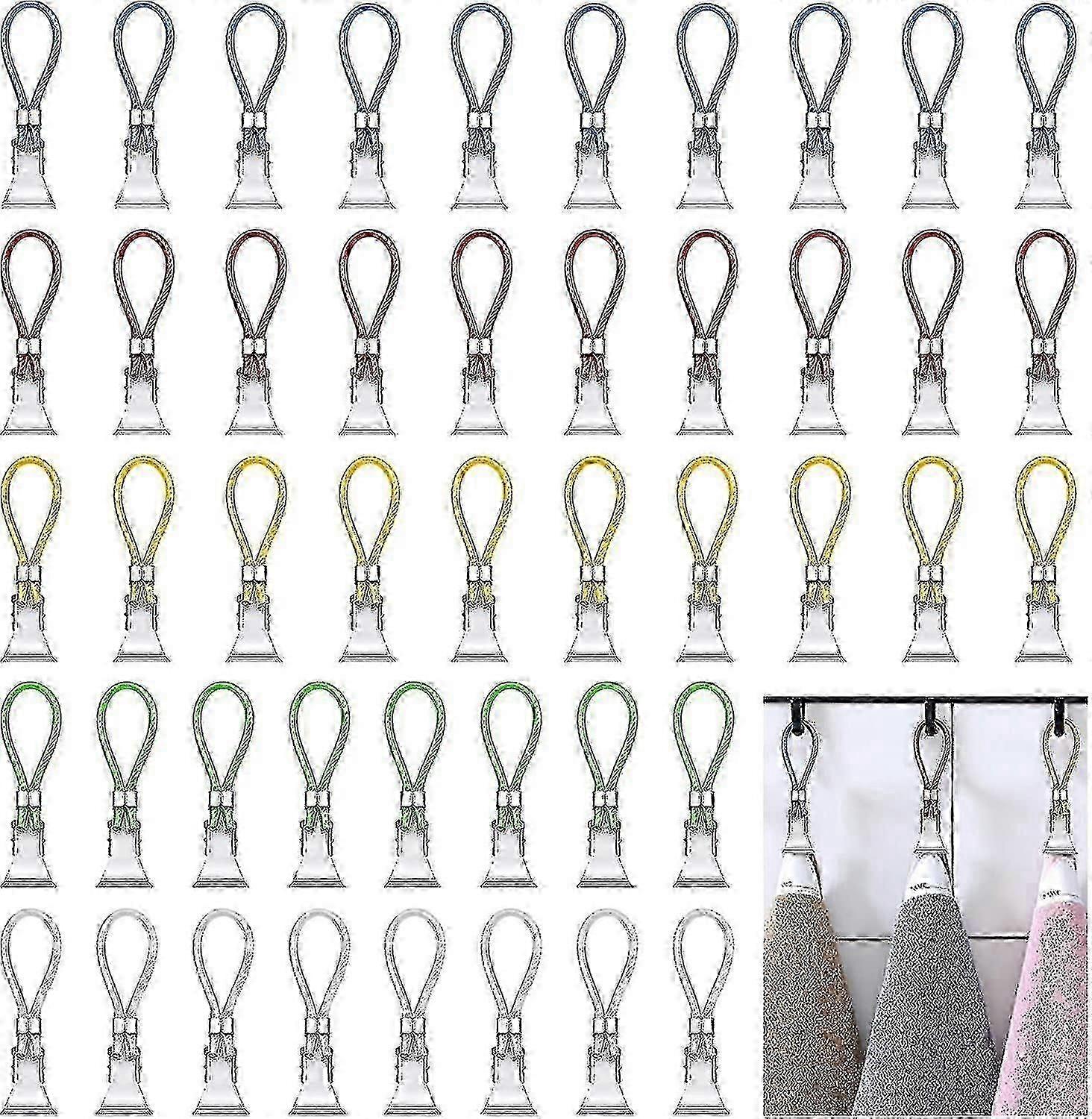 50 PCS Clips Metal Holder Hanger Dish Towel Hook For Hanging