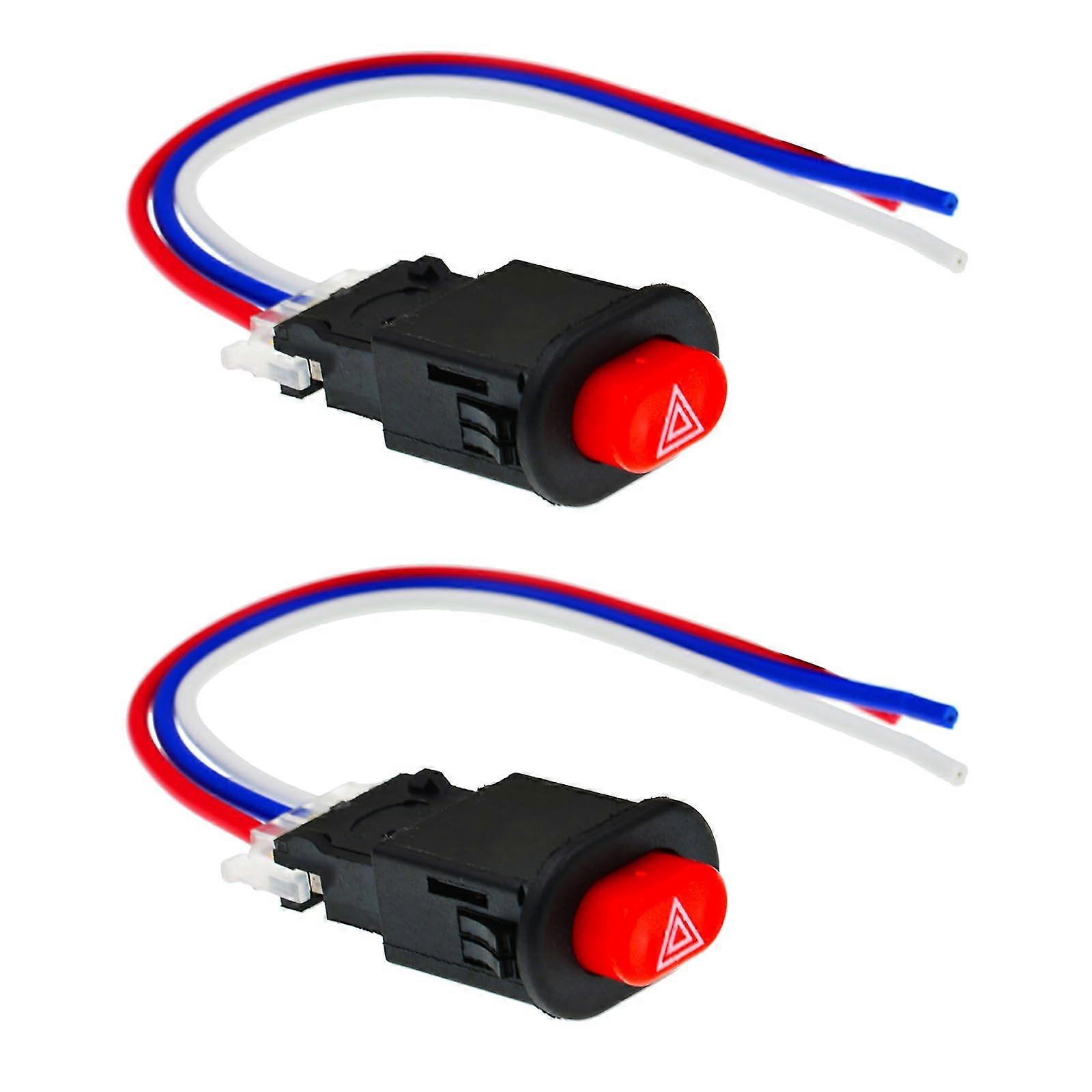 Motorcycle Double Hazard Light Button for Electric Scooter and Modified Motorcycles, Waterproof LED Hazard Warning Switch