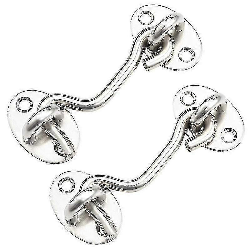 Barn Door Lock,1pack 4 Inch Silver Gate Latch -hook And Eye Latch,cabin Hooks For Sliding