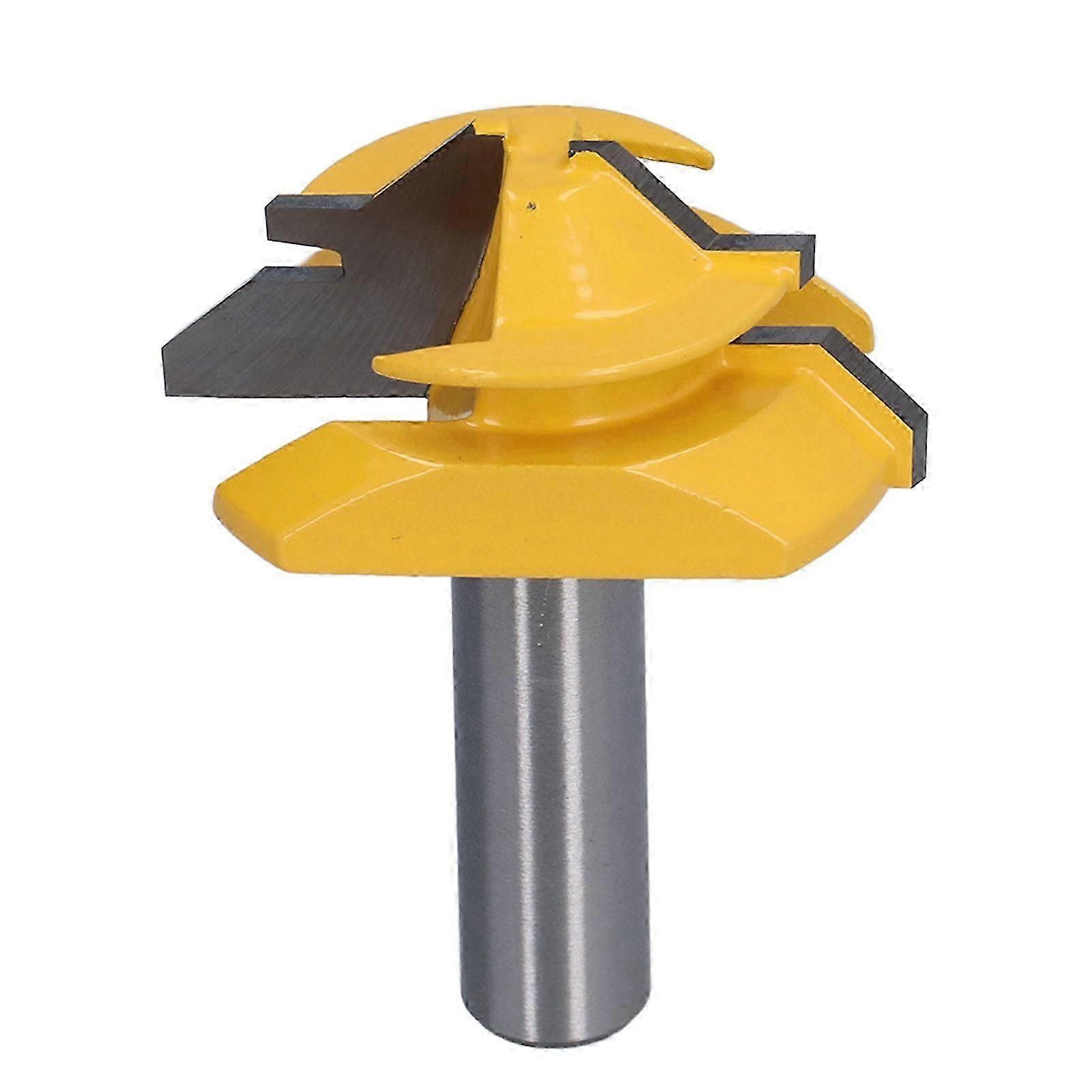 1/2in Shank Router Bit 45 Woodworking Milling Cutter for Cabinet Door Drawer CNC Hand Tool2in