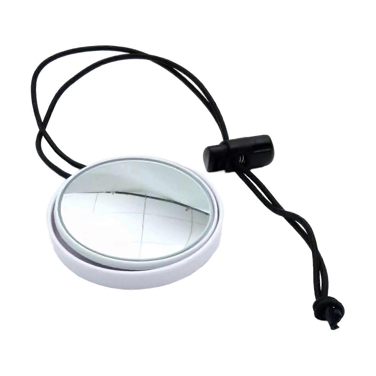 Practical Diving Rearview Mirror Side Hanging Tool With Safety Lanyard Swimming Adjustable Lanyard Mirror Enduring White