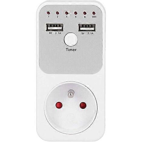 180260V USB Countdown Timer Socket Smart Digital Countdown Timer Socket for Computer Phone Charger, with Manual(FR Plug)