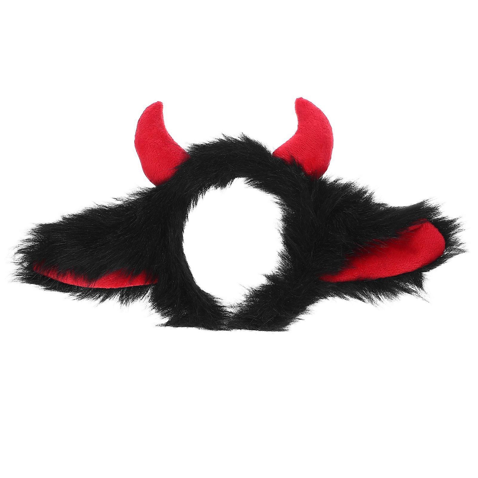 Lightweight Black and Red Ox Horns Headband for Halloween Costume Party and Cosplay – Comfortable Fit for Adults