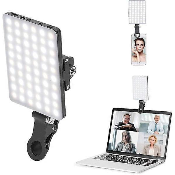 USB LED Video Light, 3200-5600K 3 Light Modes 10-Level Dimmable, Built-in Rechargeable Batteries