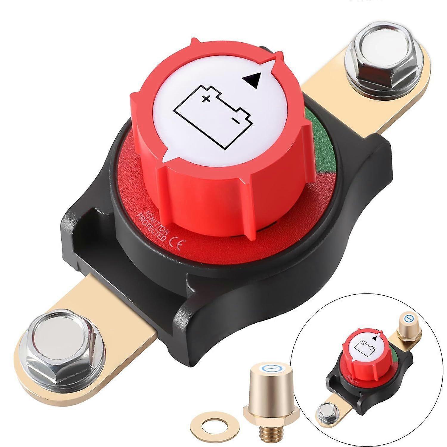 Side Post Battery Disconnect Switch, 12 and 24V Master Power Cut Off Switch for
