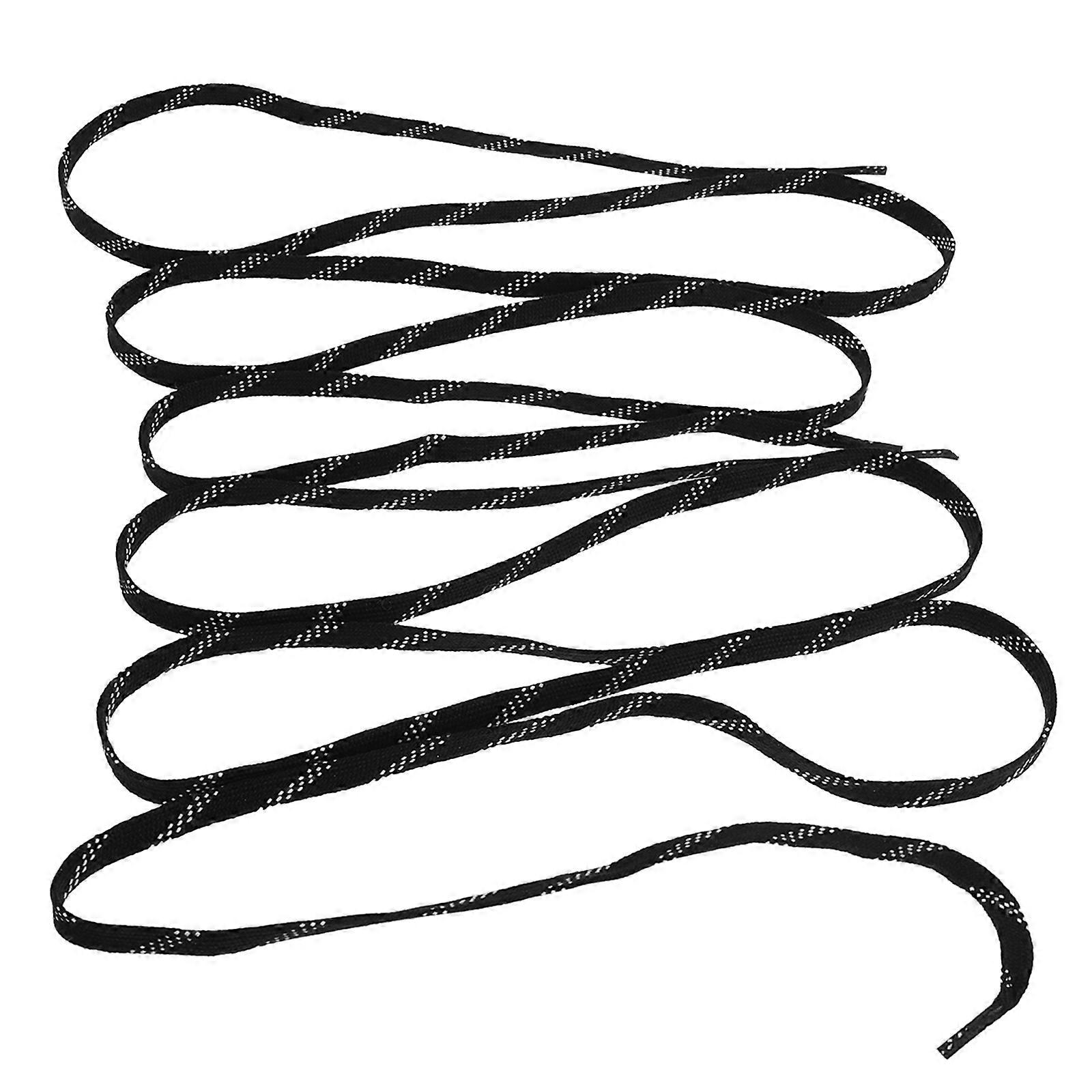 Durable Black Laces for Hockey Skates Adjustable AntiSlip Waxed Polyester Cotton 108 inches