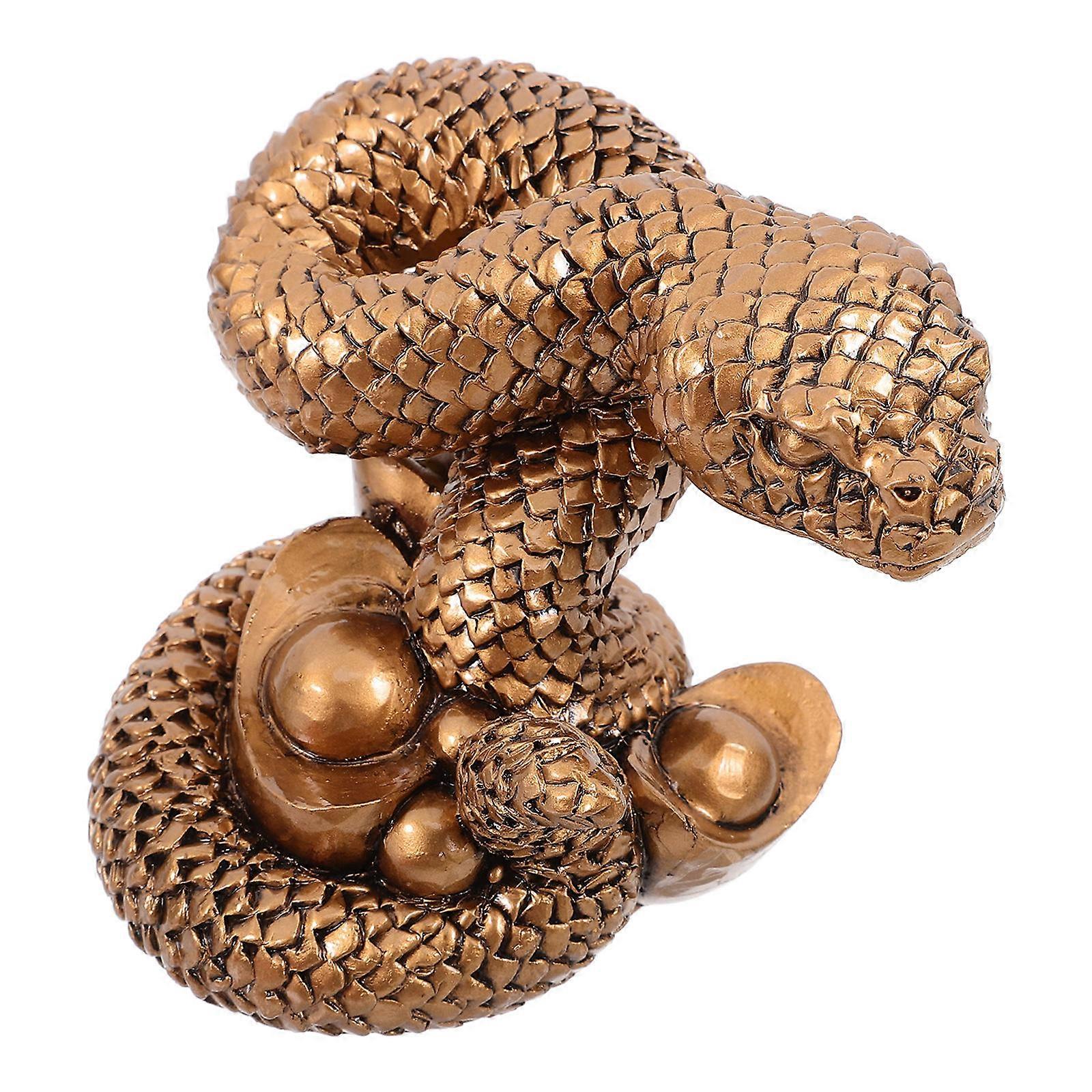 Resin Snake Statue for Decoration Tabletop Resin Snake Model